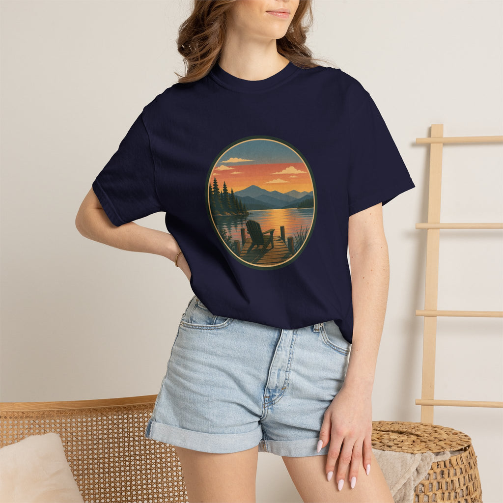 Sunset Lake Scenic T-Shirt – Mountain Dock Landscape Tee