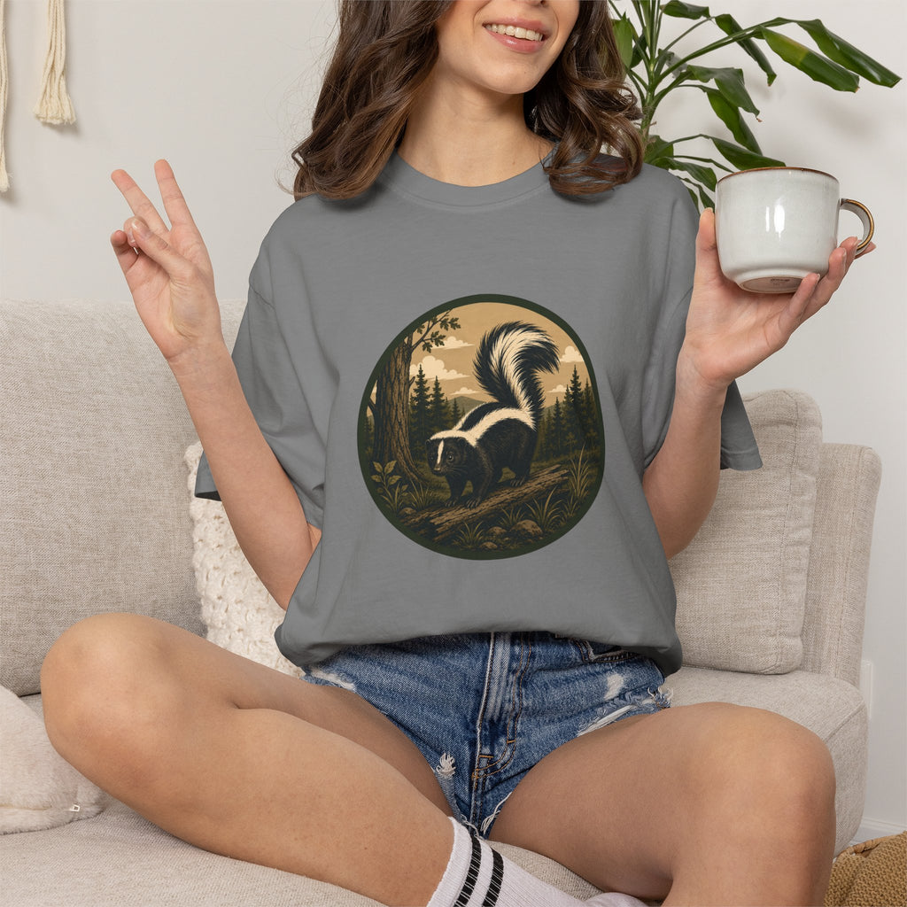 Skunk Forest T-Shirt — Vintage Woodland Wildlife Tee