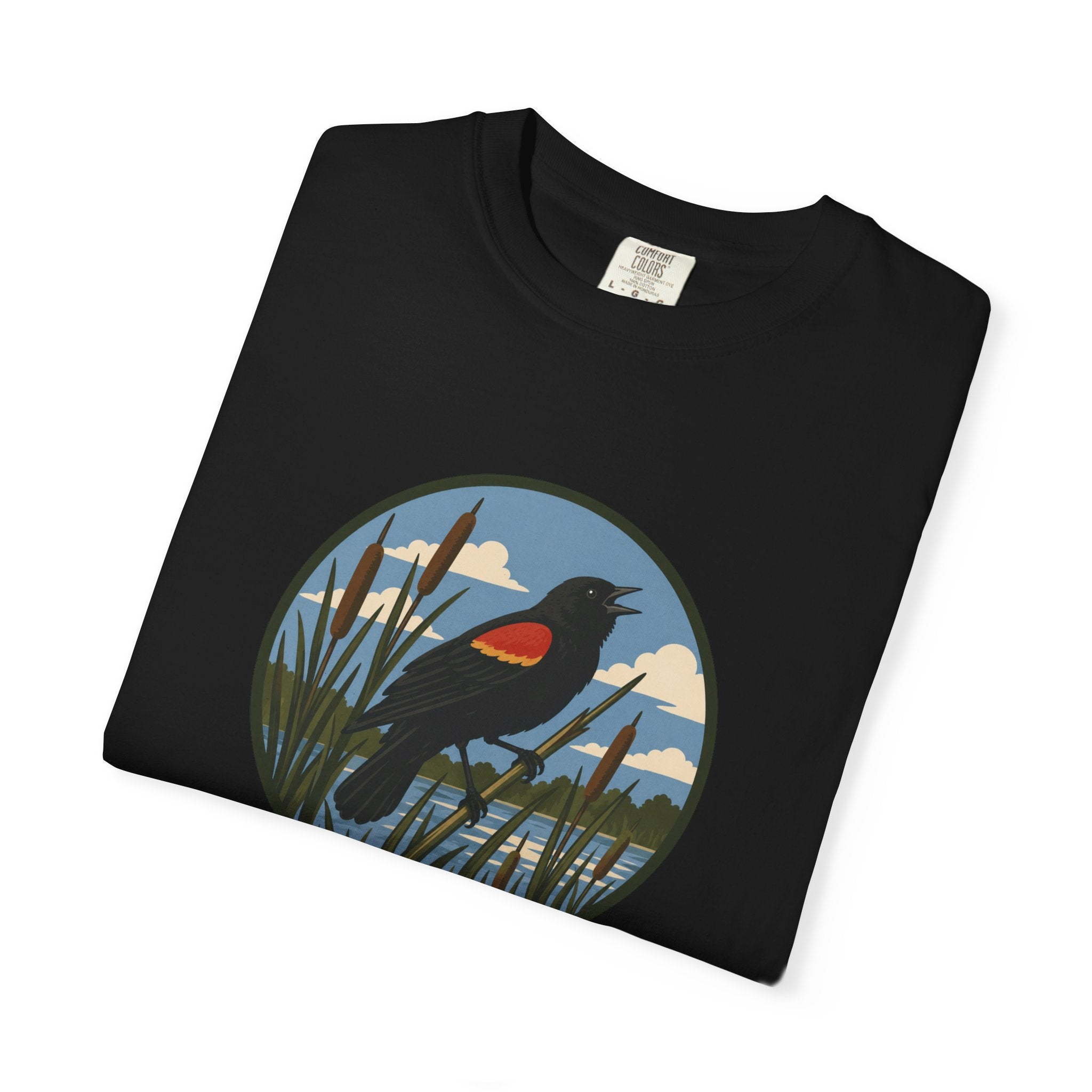 Red-winged Blackbird Graphic Tee — Marsh Bird Nature T-Shirt