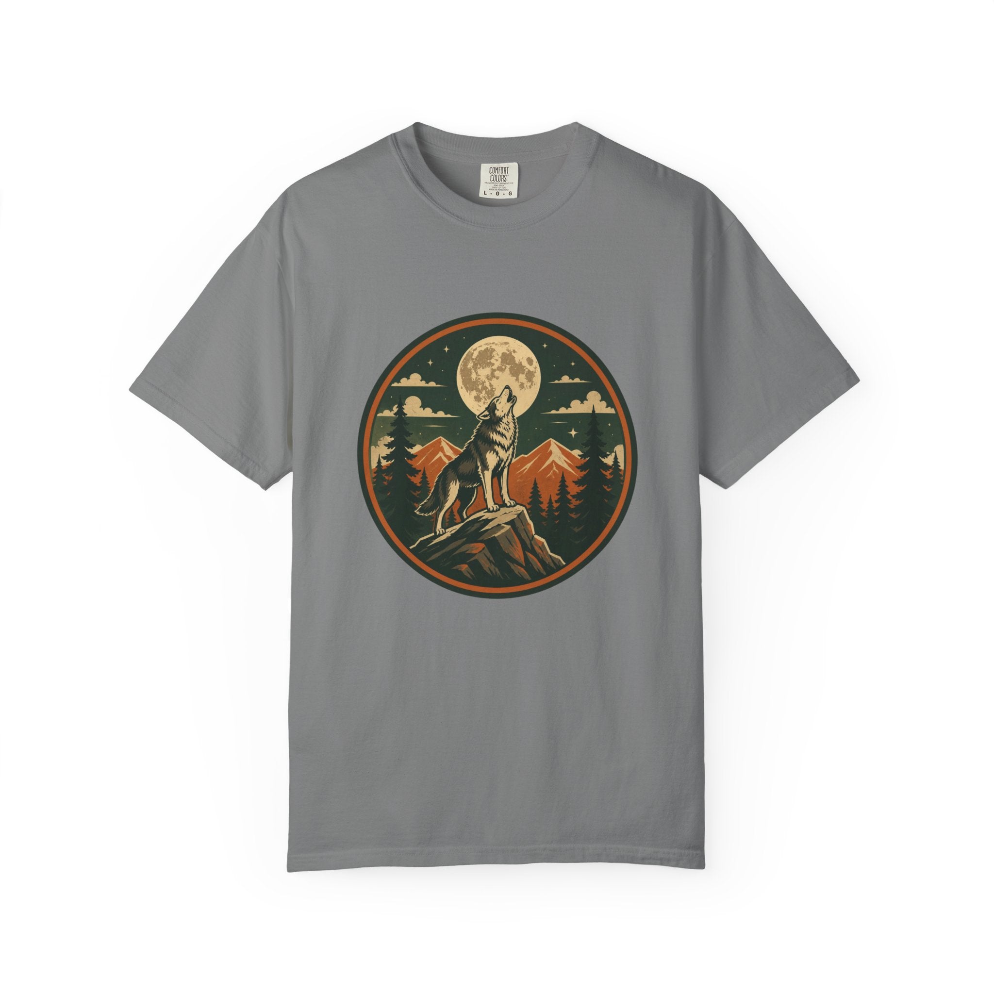 Wolf Howl T-Shirt — Vintage Moonlit Mountain Graphic Tee