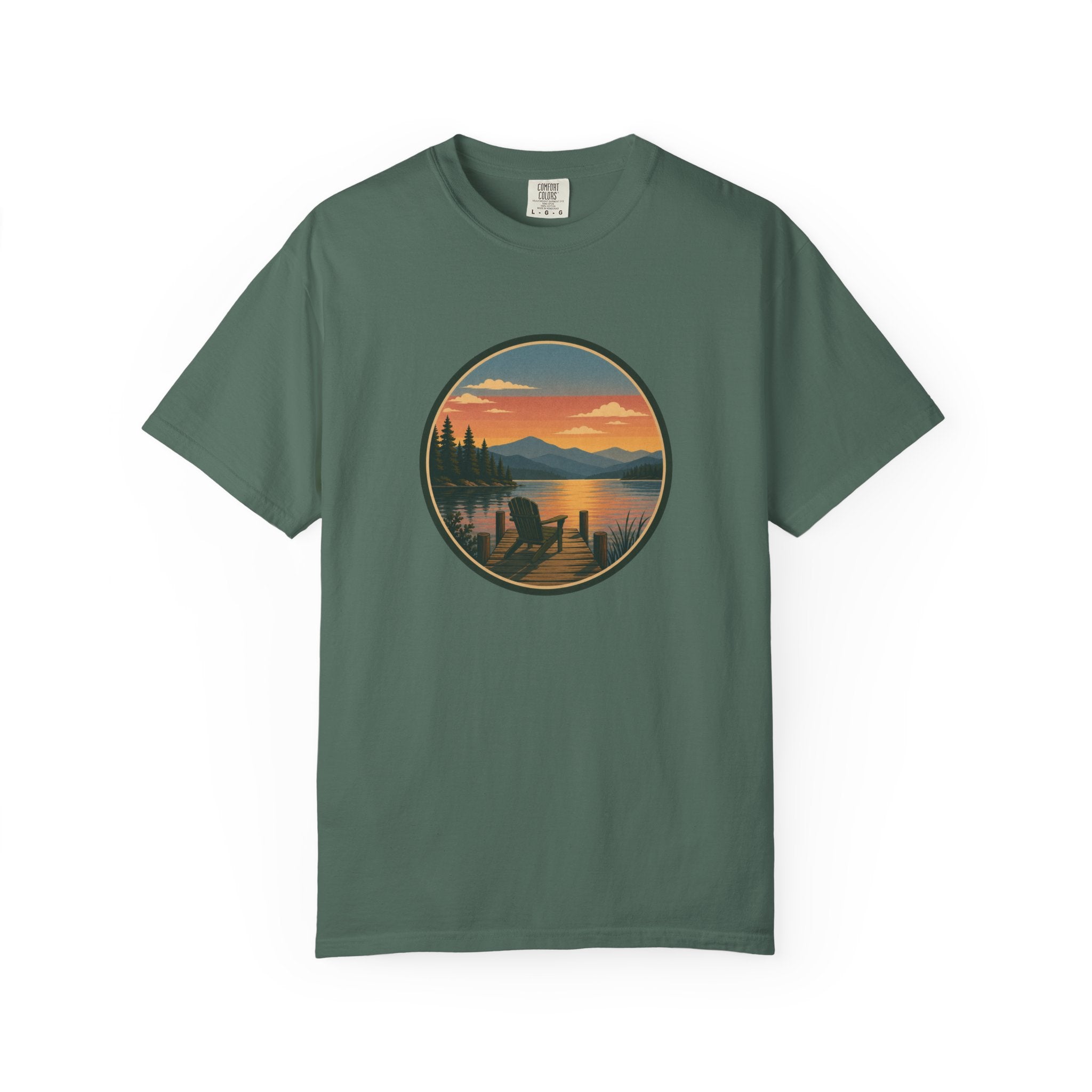 Sunset Lake Scenic T-Shirt – Mountain Dock Landscape Tee