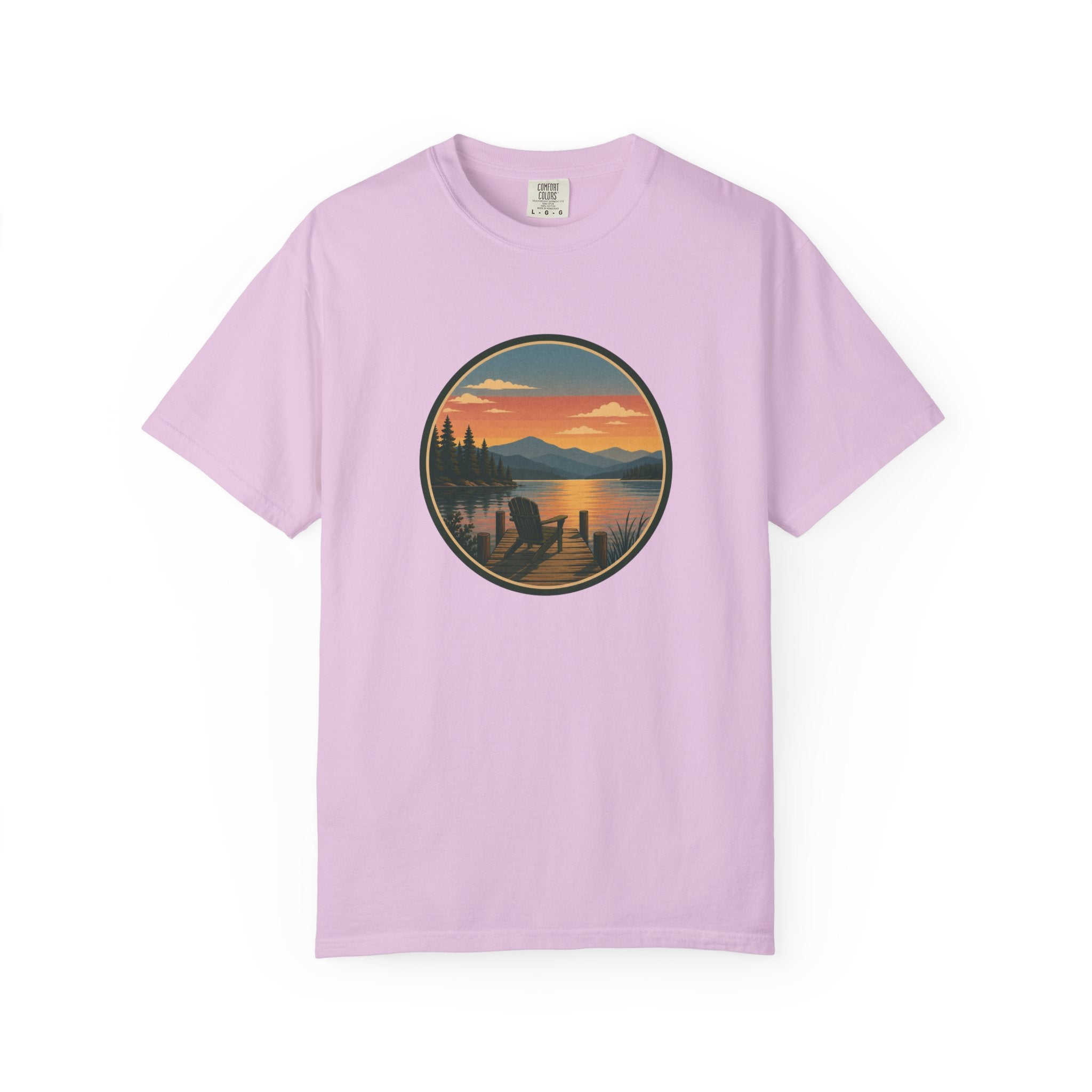 Sunset Lake Scenic T-Shirt – Mountain Dock Landscape Tee