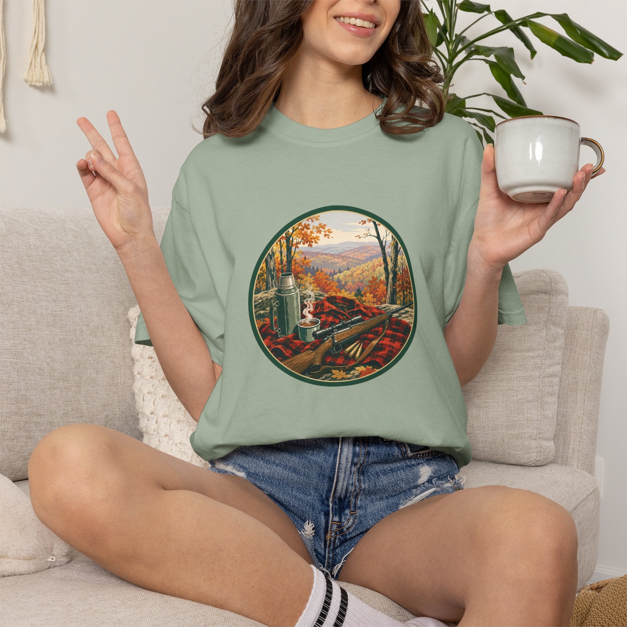 Autumn Hunt Scenic T-Shirt — Vintage Mountain Fall Landscape Tee