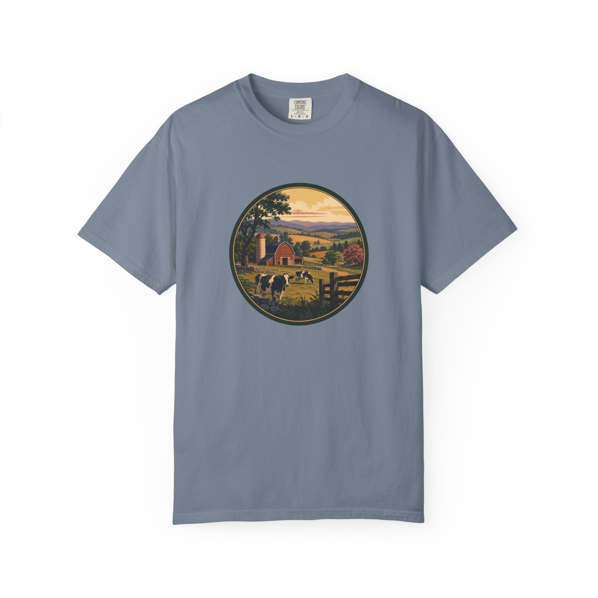 Vintage Country Dairy Farm Scene T-Shirt