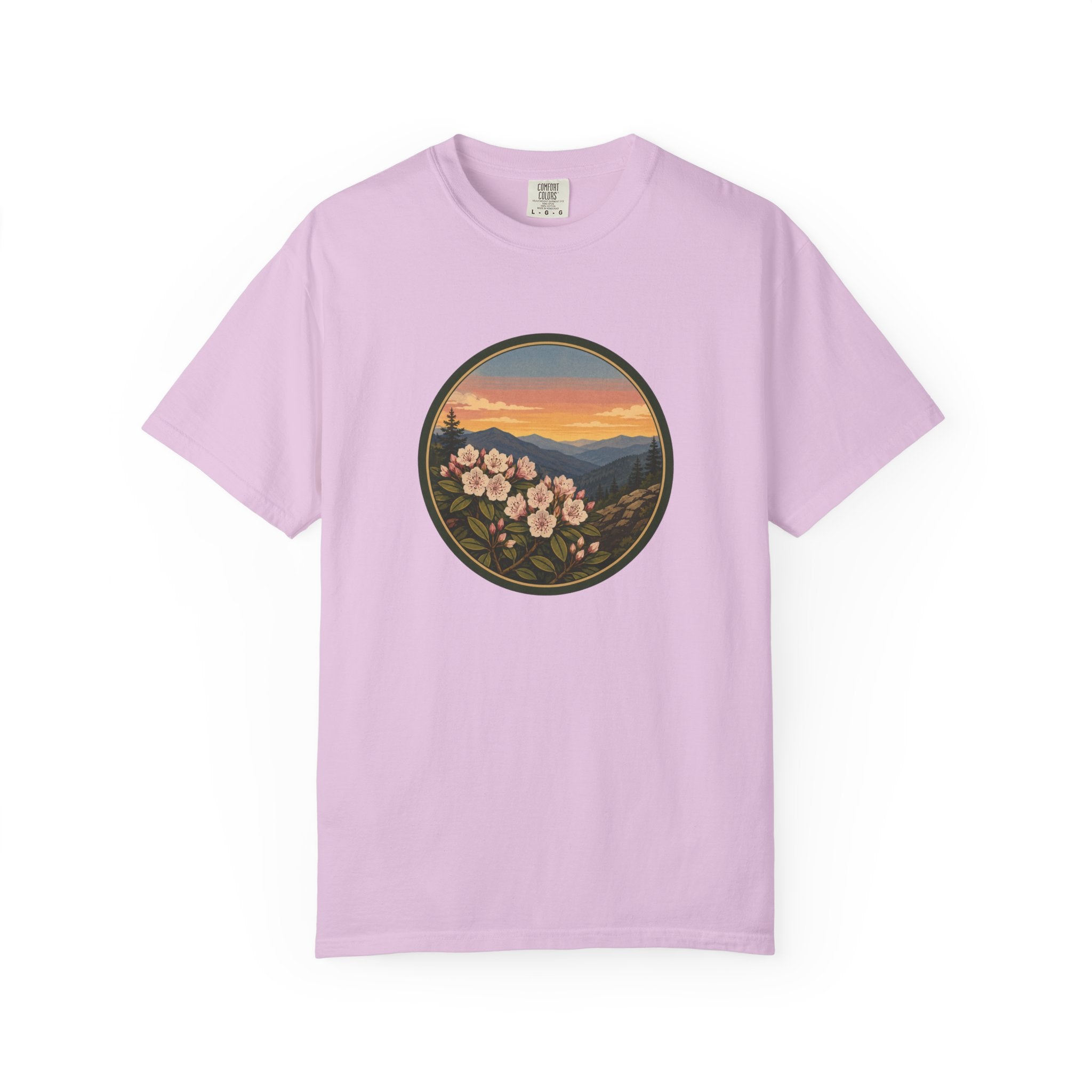 Mountain Laurel Bloom Sunset T-Shirt — Mountain Wildflower Graphic Tee