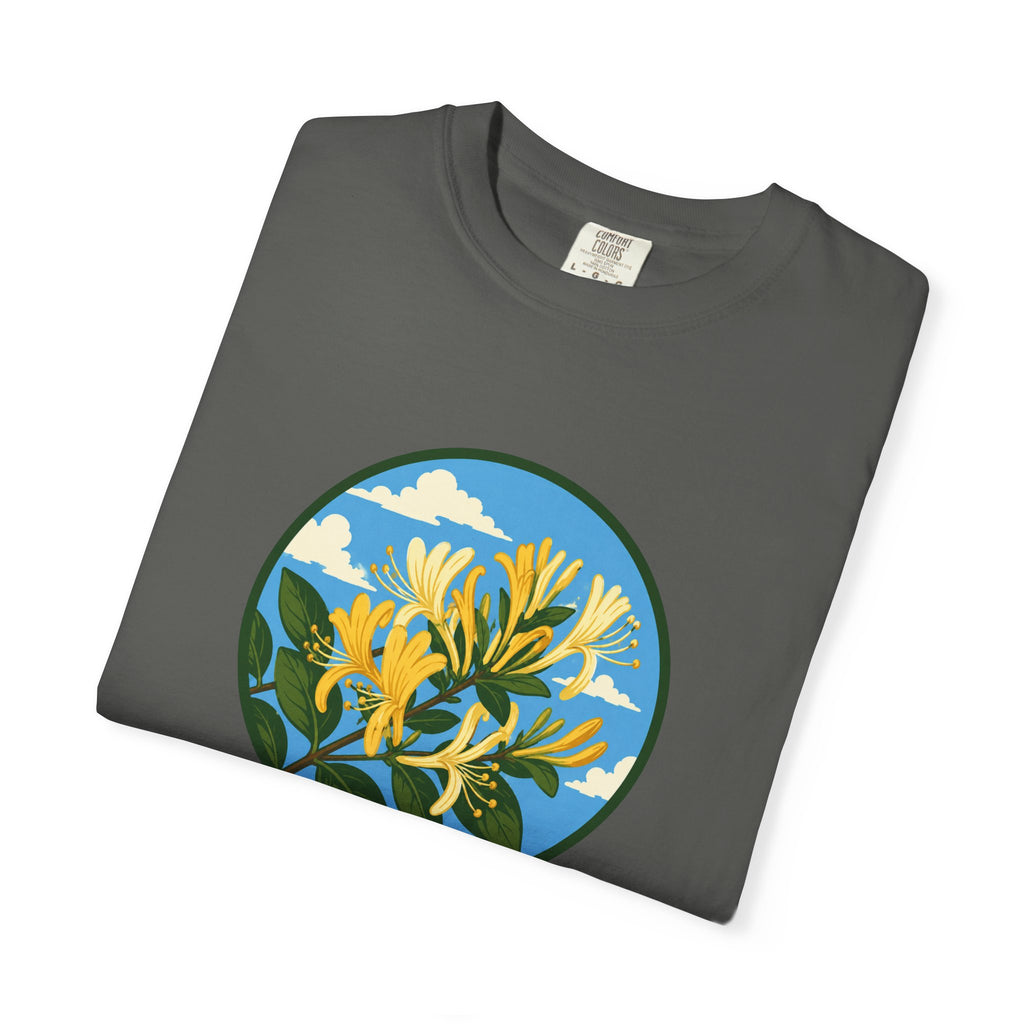 Honeysuckle Circle Tee — Botanical Floral Graphic T-Shirt