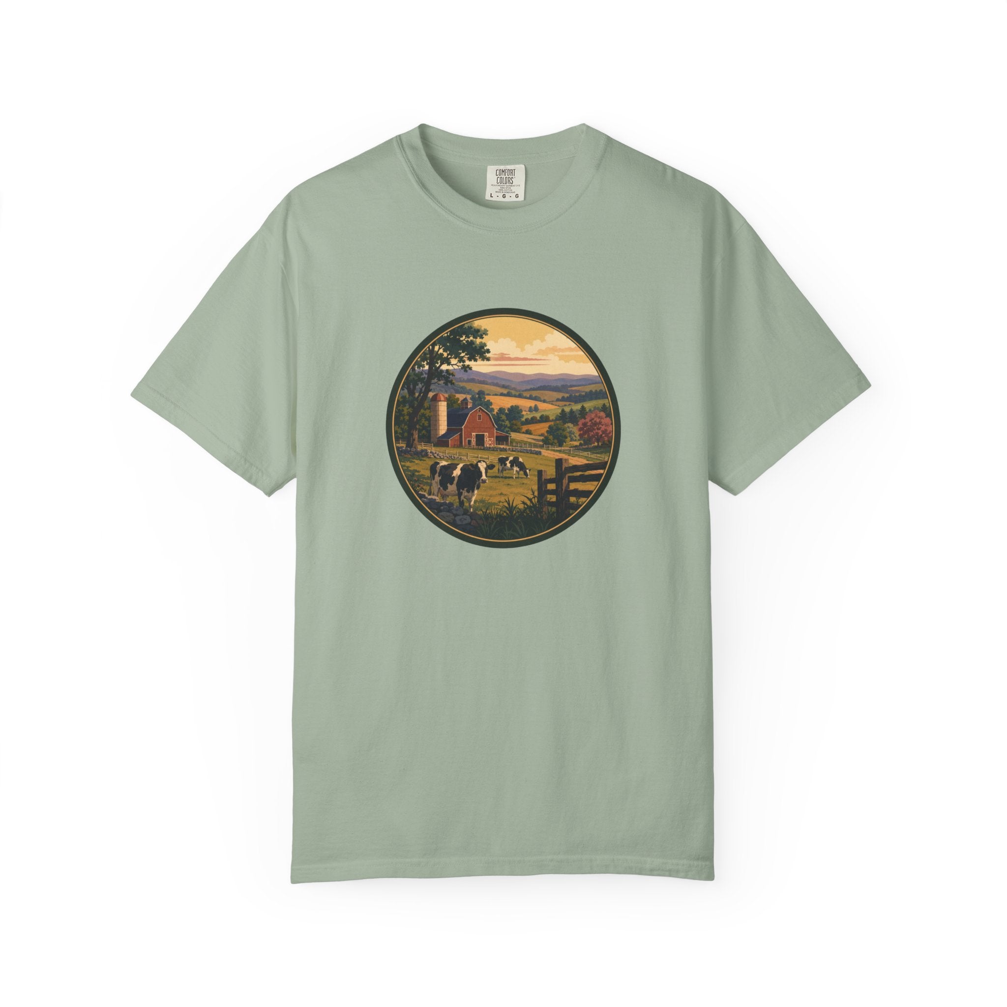 Vintage Country Dairy Farm Scene T-Shirt