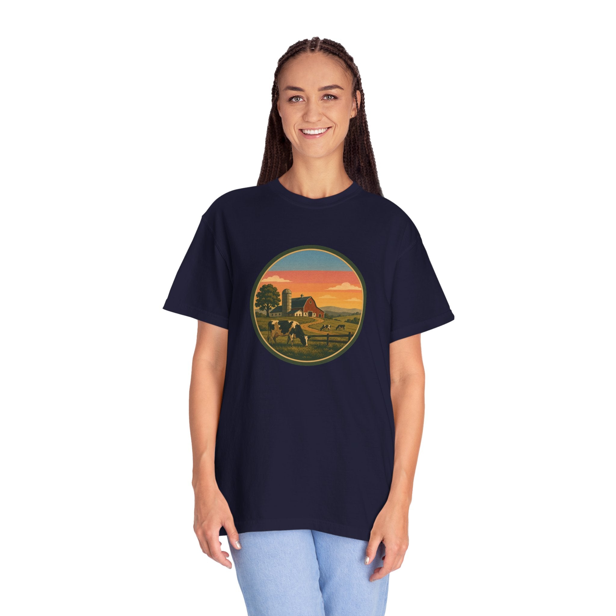 Vintage Sunset Dairy Farm T-Shirt