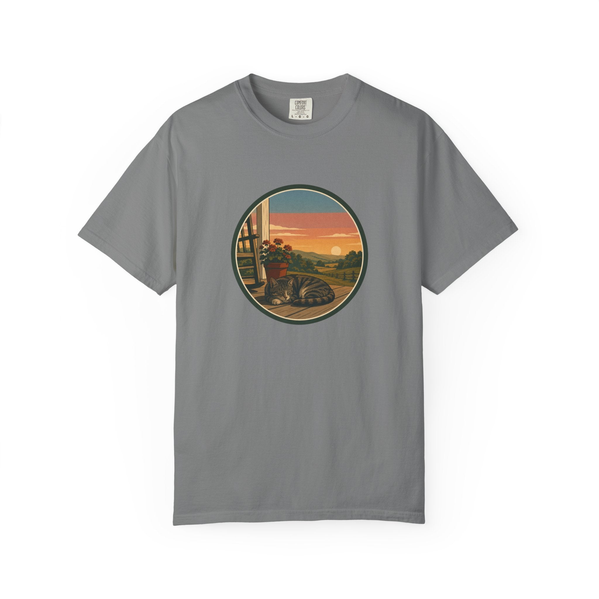 Vintage Sunset Cat Nap T-Shirt