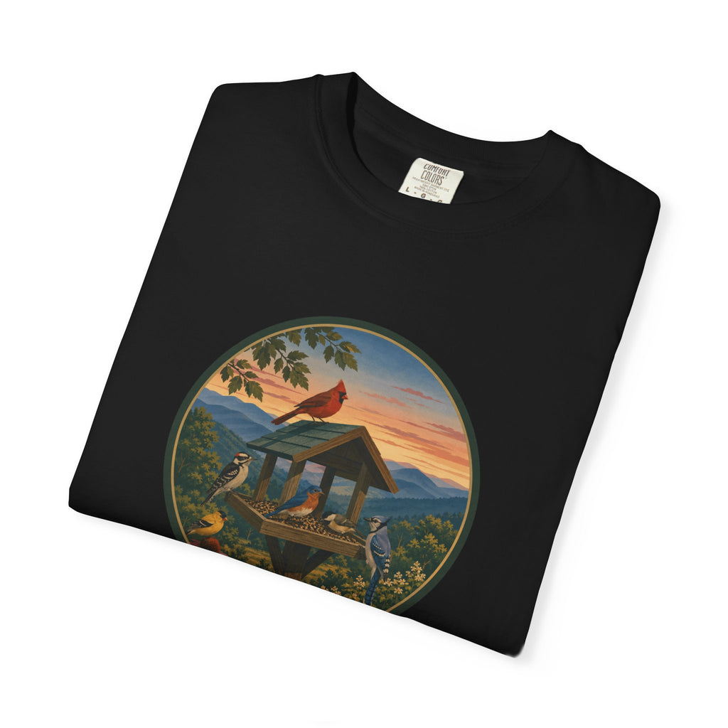 Sunset Bird Feeder Circle T-Shirt