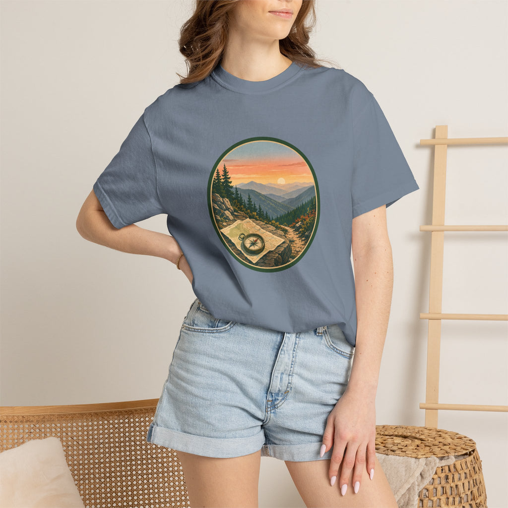 Mountain Hiking T-Shirt — Scenic Trail Vintage Nature Tee