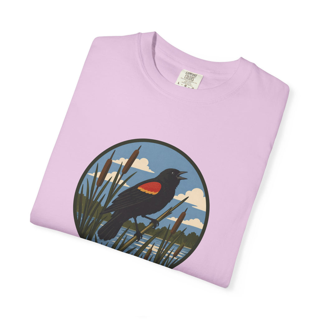Red-winged Blackbird Graphic Tee — Marsh Bird Nature T-Shirt