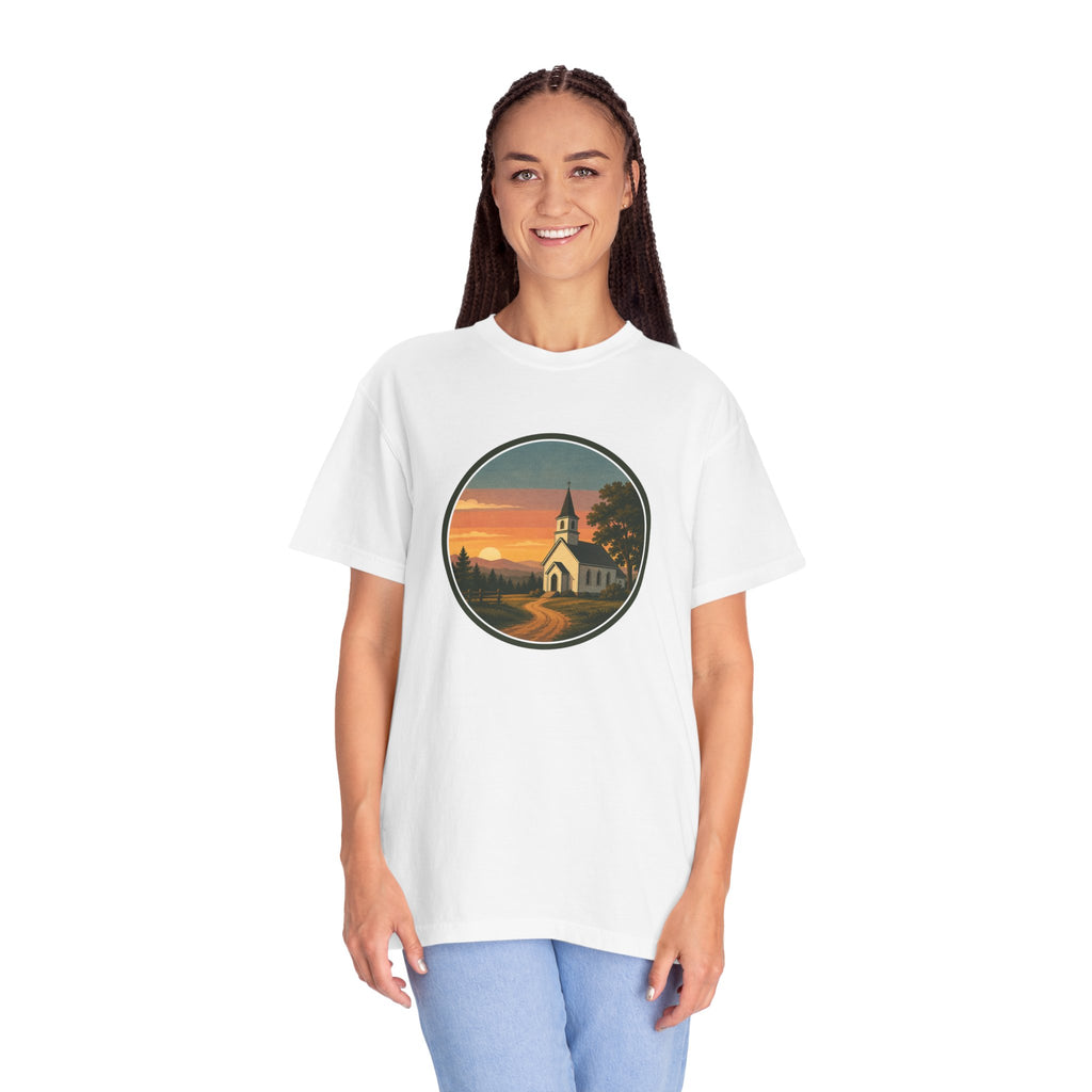 Vintage Church Sunset T-Shirt