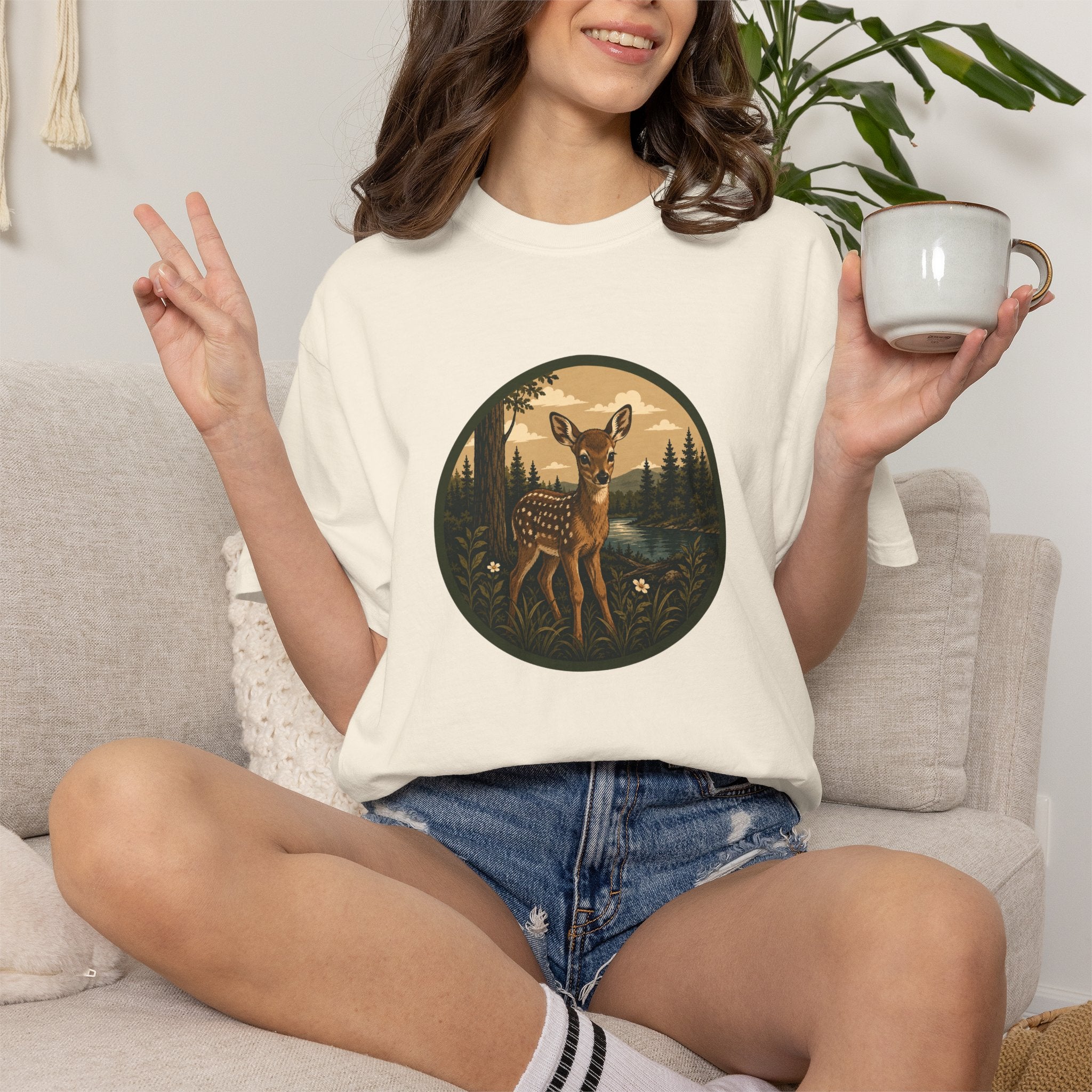 Fawn Forest Tee — Vintage Woodland Deer T-Shirt