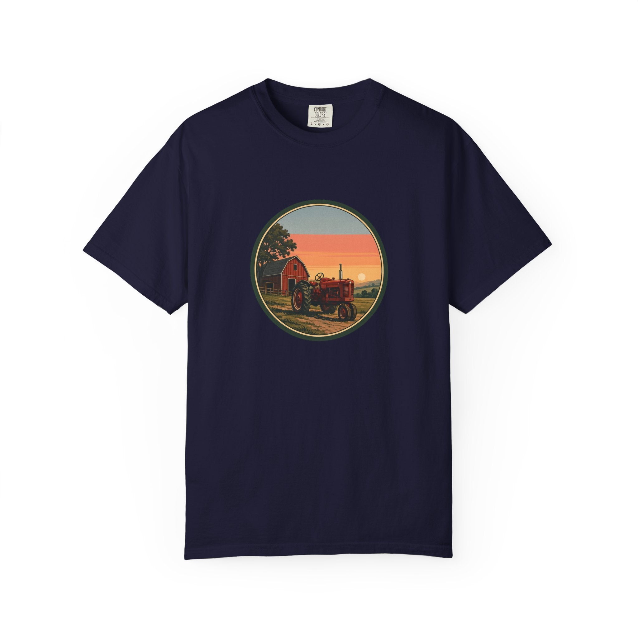 Vintage Farm Tractor Sunset T-Shirt