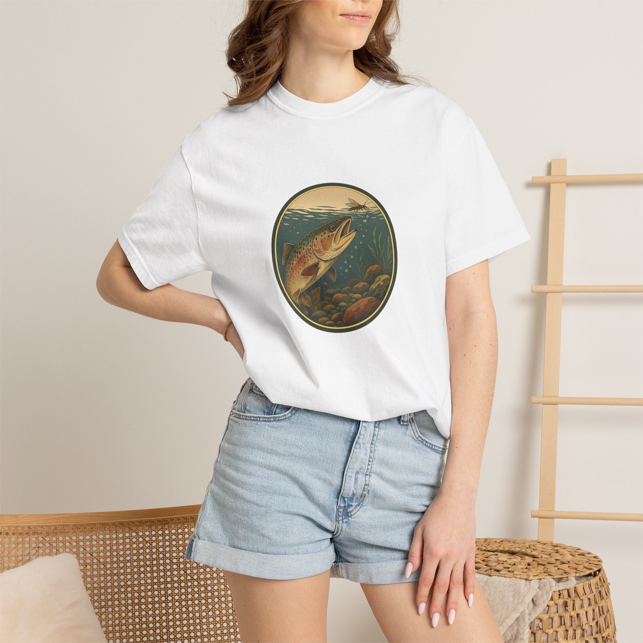 Rainbow Trout  Circle T-Shirt — Vintage Fishing Graphic Tee