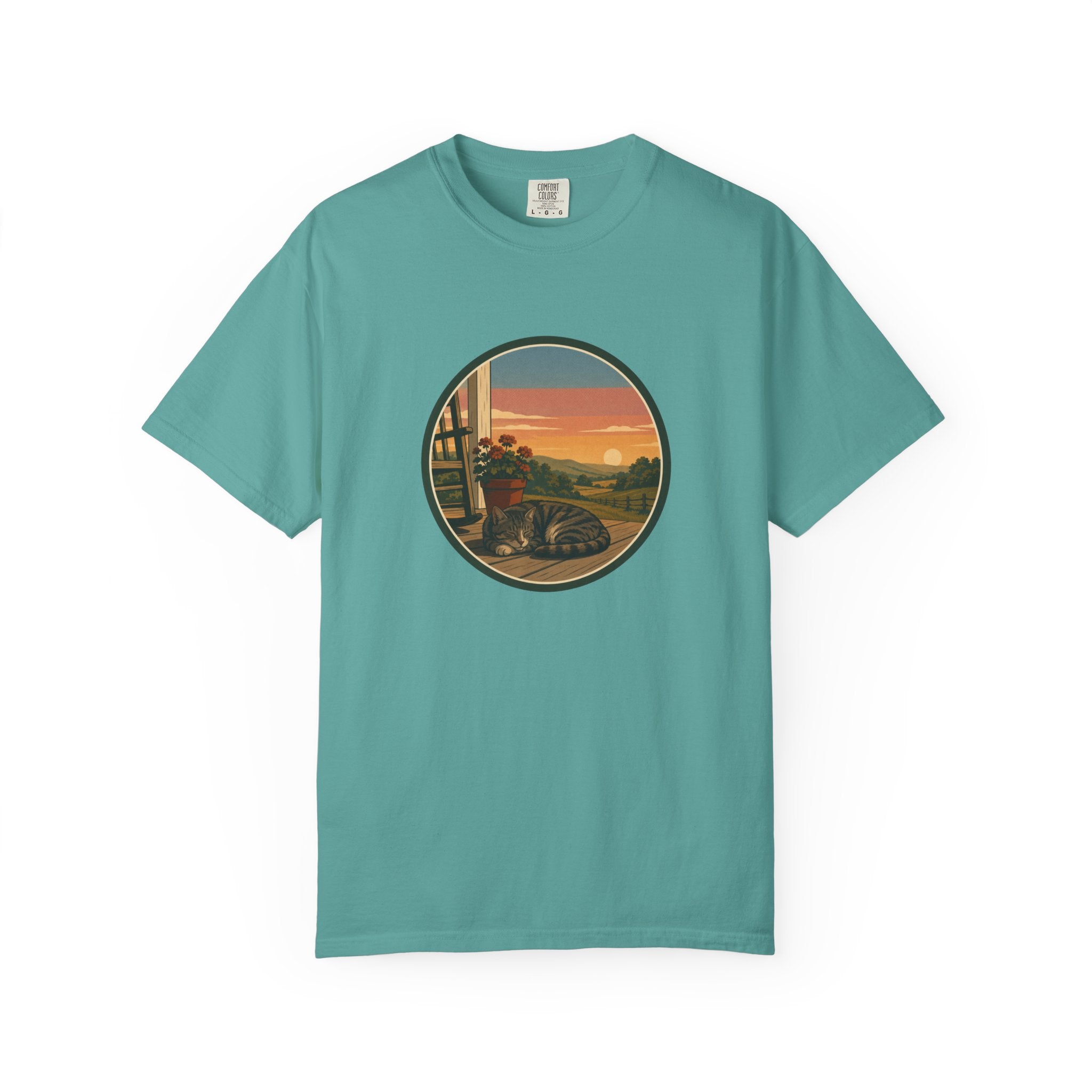 Vintage Sunset Cat Nap T-Shirt