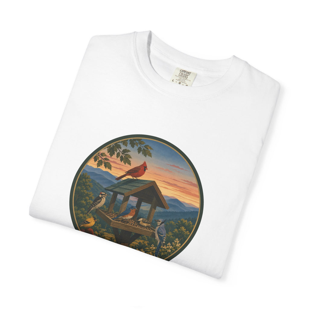 Sunset Bird Feeder Circle T-Shirt