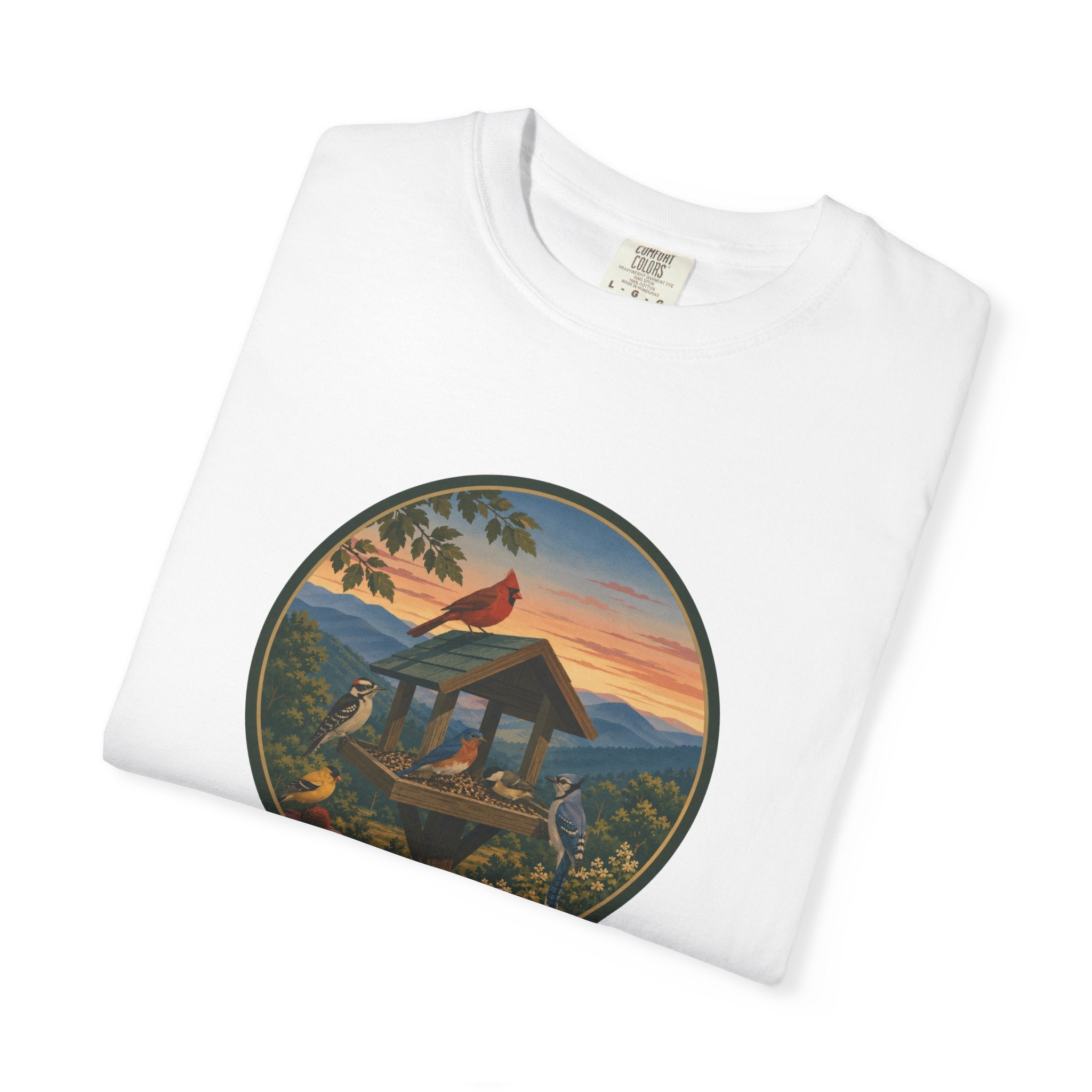 Sunset Bird Feeder Circle T-Shirt