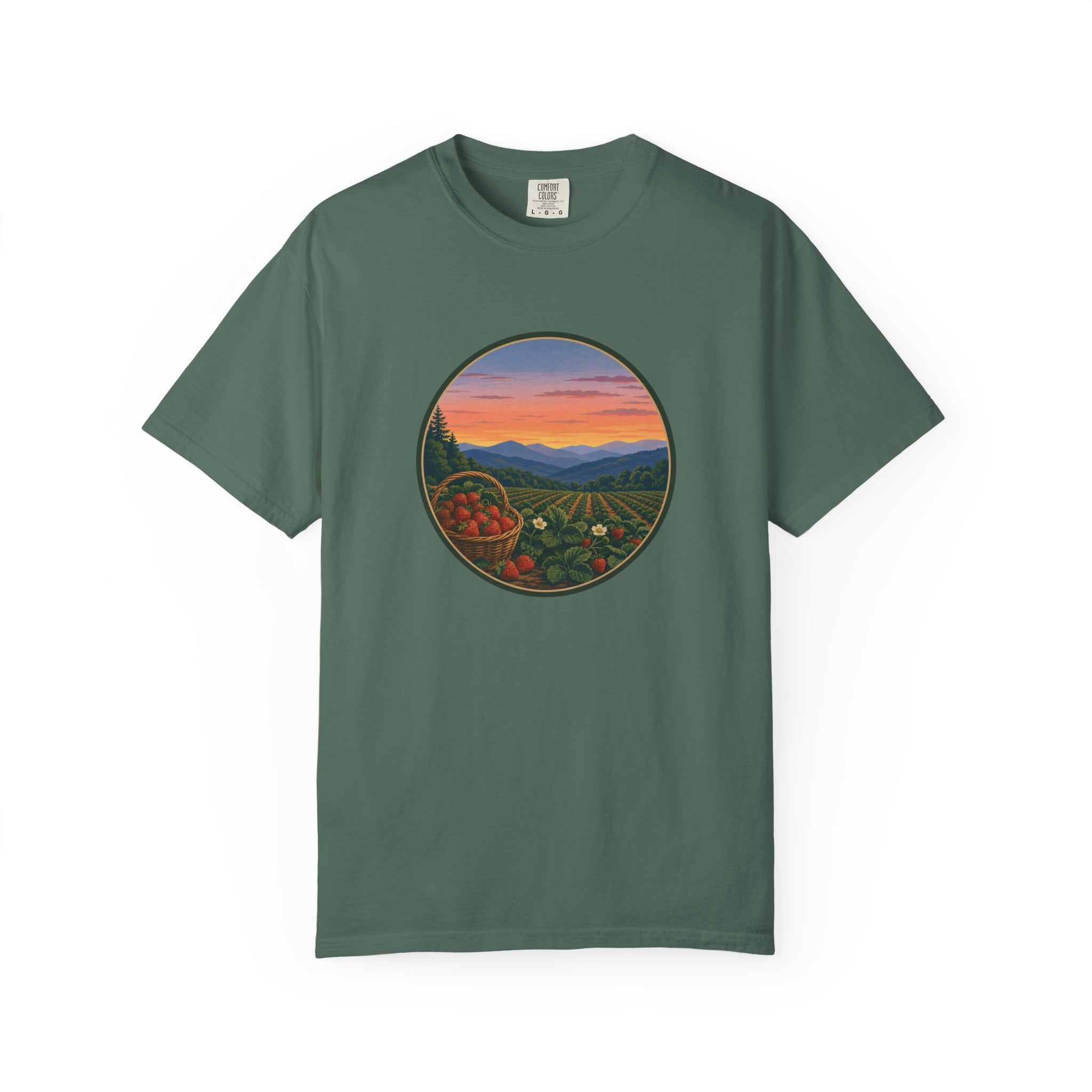 Sunset Strawberry Patch Scenic Tee