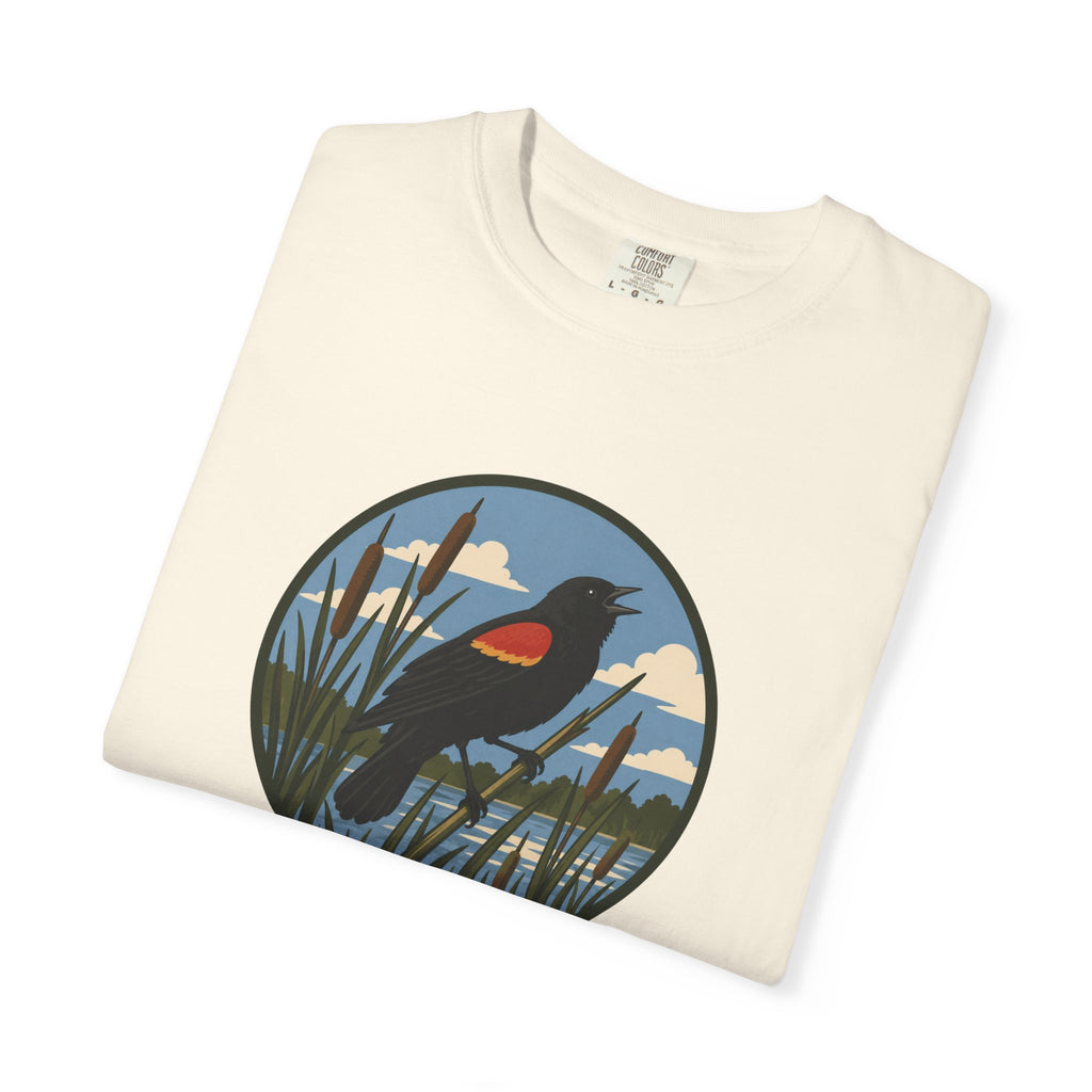 Red-winged Blackbird Graphic Tee — Marsh Bird Nature T-Shirt