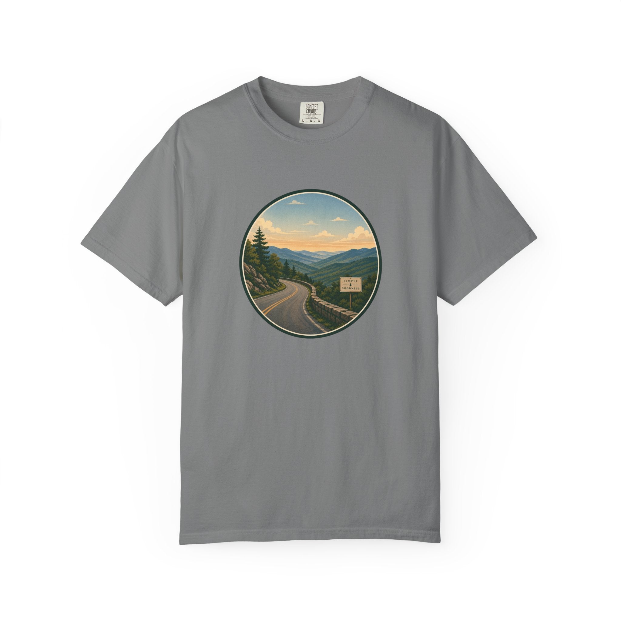 Road Through the Mountains T-Shirt — Scenic Sunset Drive Graphic Tee