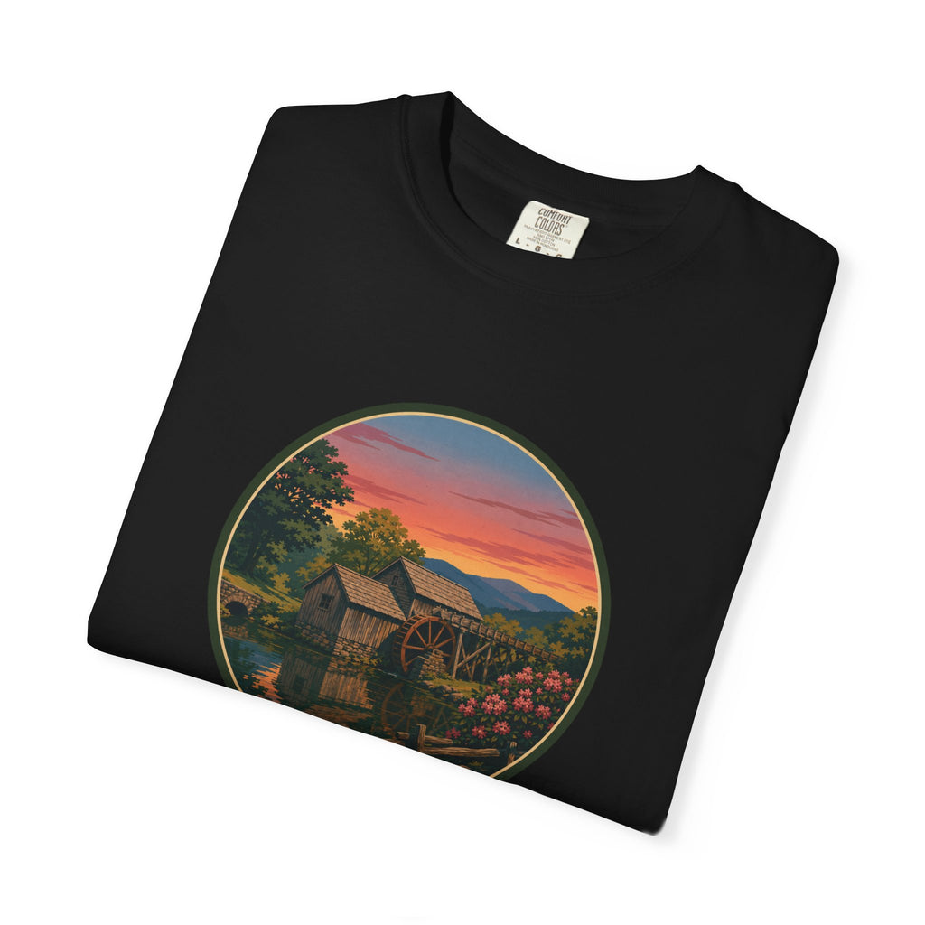 Scenic Sunset Watermill  T-Shirt