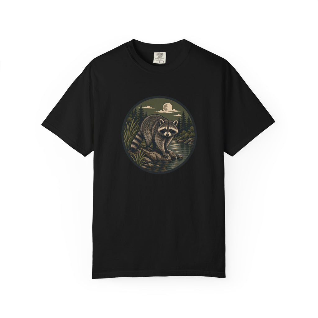 Raccoon Moonlight T-Shirt — Night Forest Wildlife Graphic Tee
