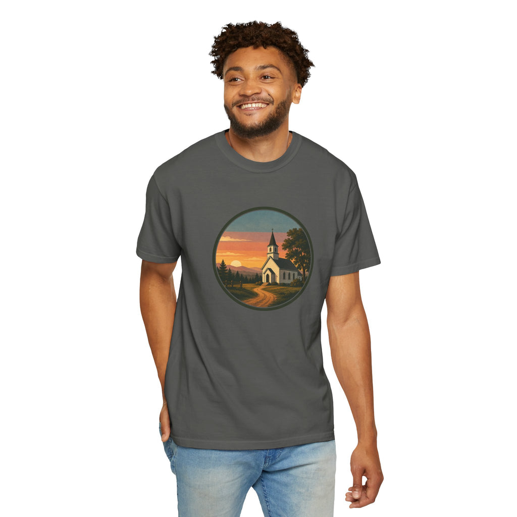 Vintage Church Sunset T-Shirt