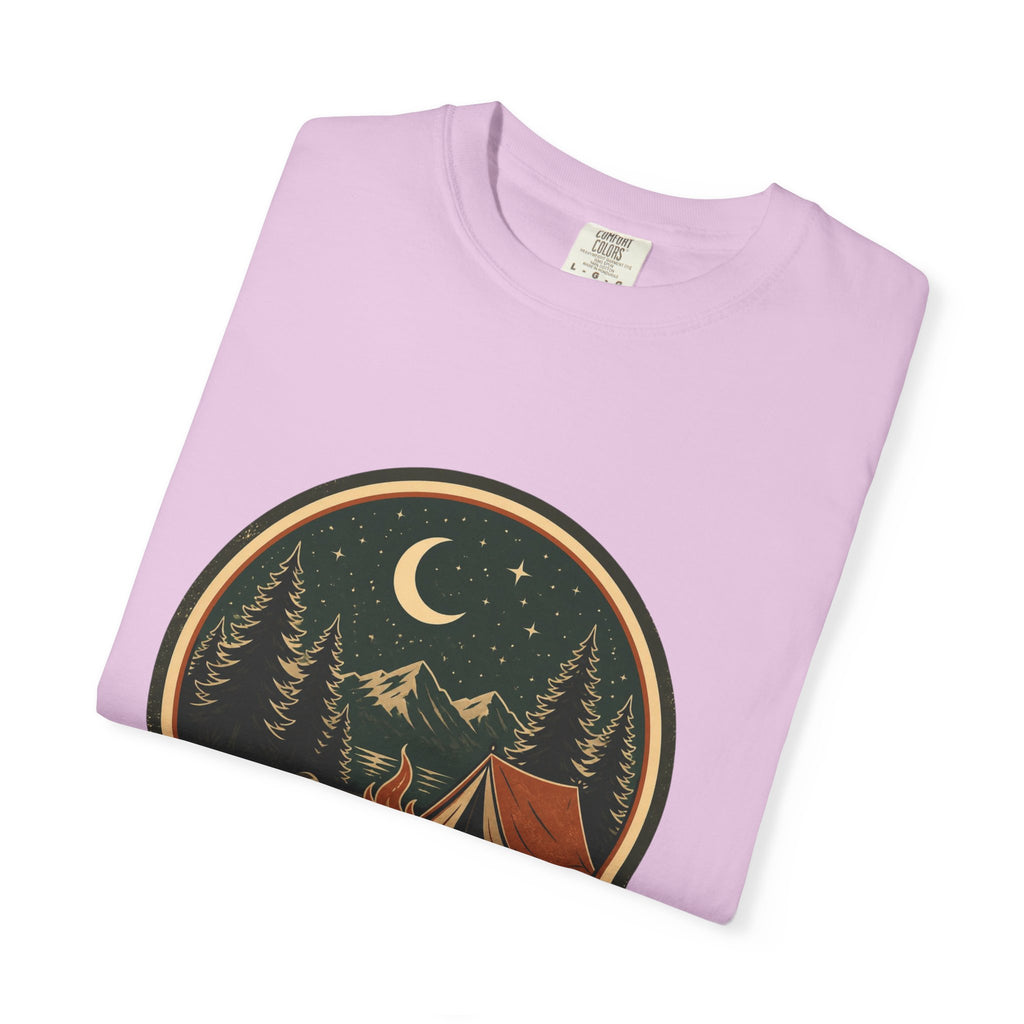 Camping Night T-Shirt — Retro Campfire & Tent Graphic