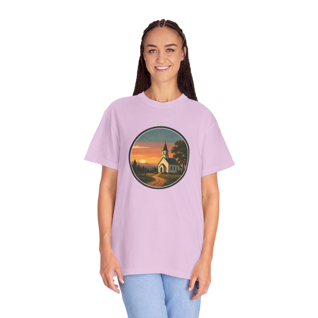 Vintage Church Sunset T-Shirt