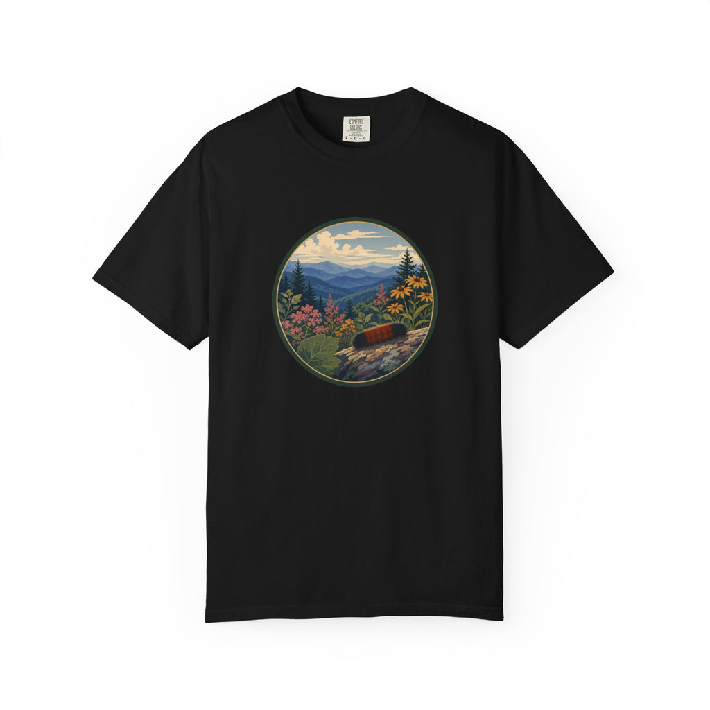 Mountain Caterpillar Scenic T-Shirt — Vintage Wilderness Nature Graphic