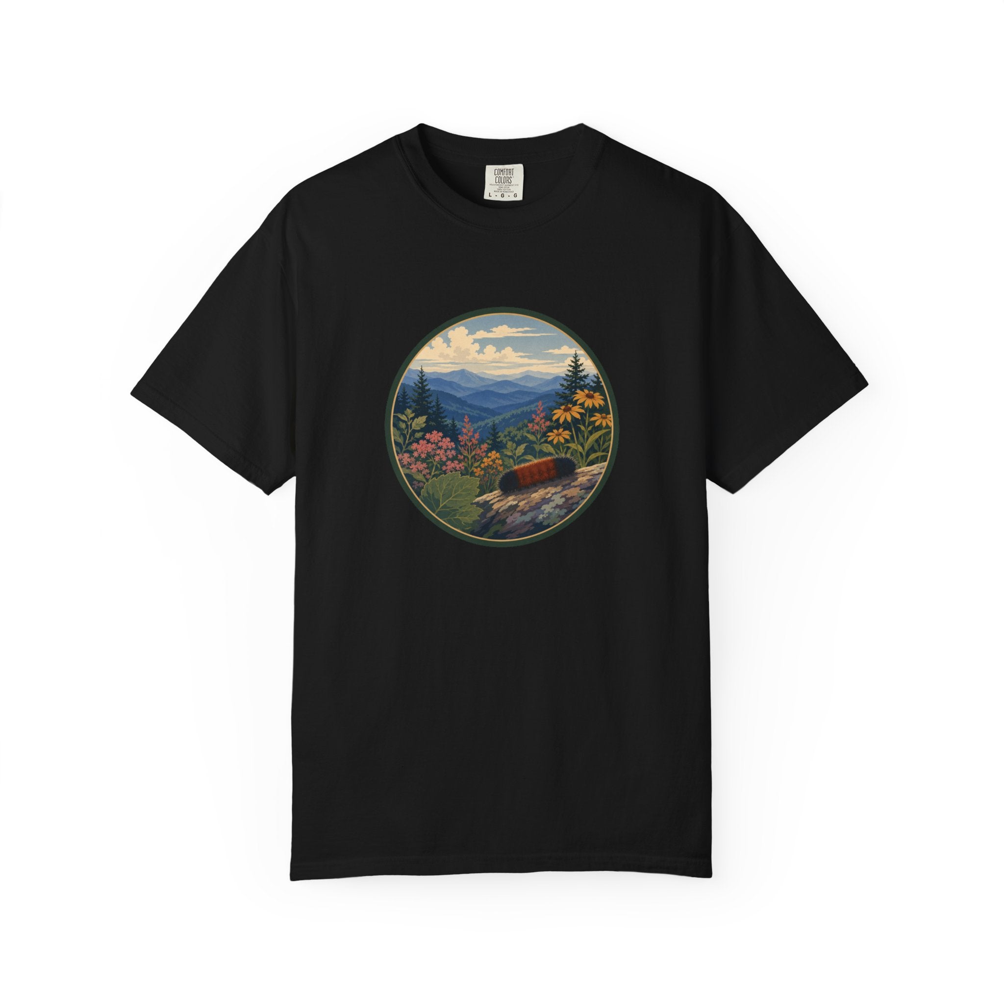 Mountain Caterpillar Scenic T-Shirt — Vintage Wilderness Nature Graphic