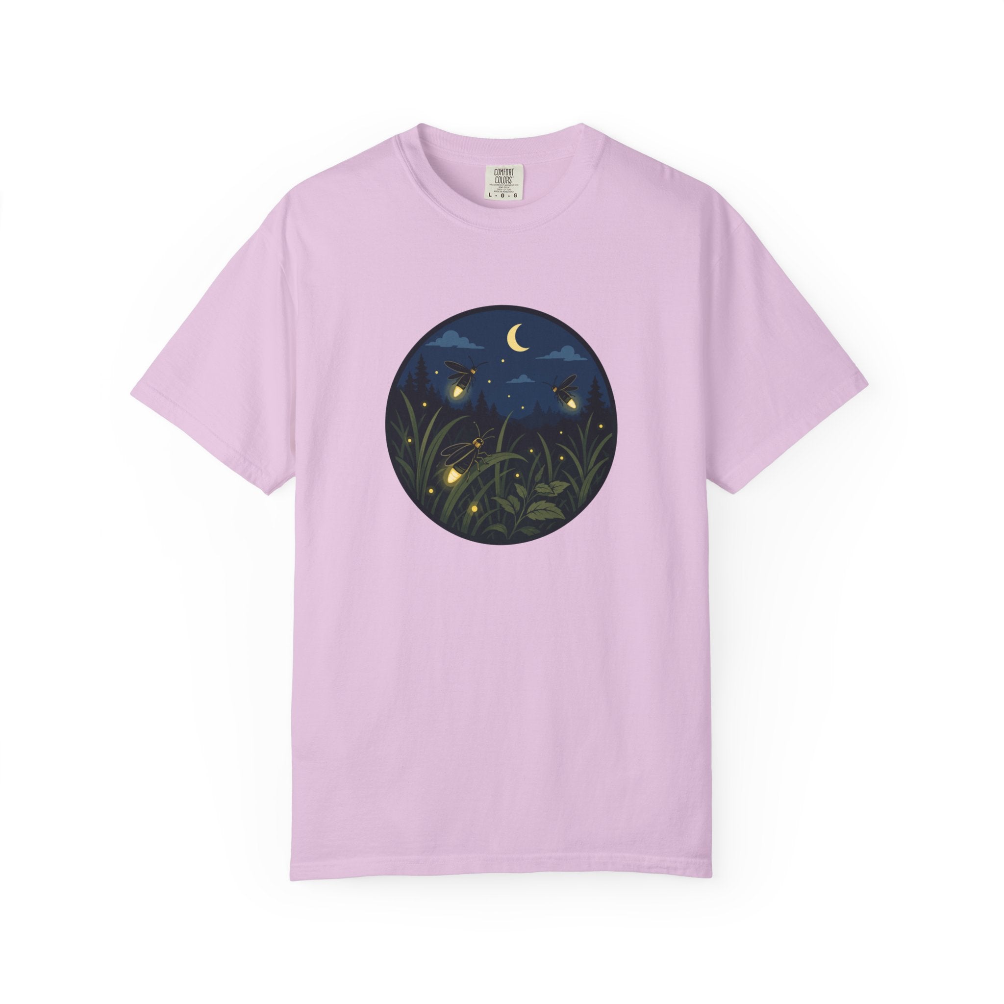 Firefly Night T-Shirt — Moonlit Meadow Graphic Tee