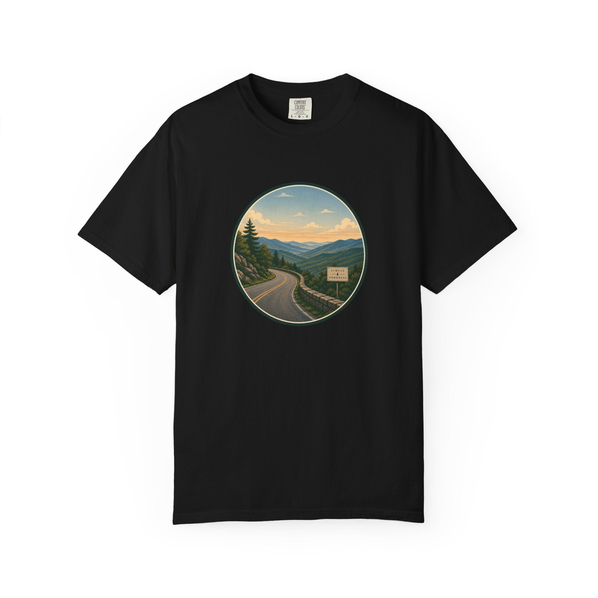 Road Through the Mountains T-Shirt — Scenic Sunset Drive Graphic Tee