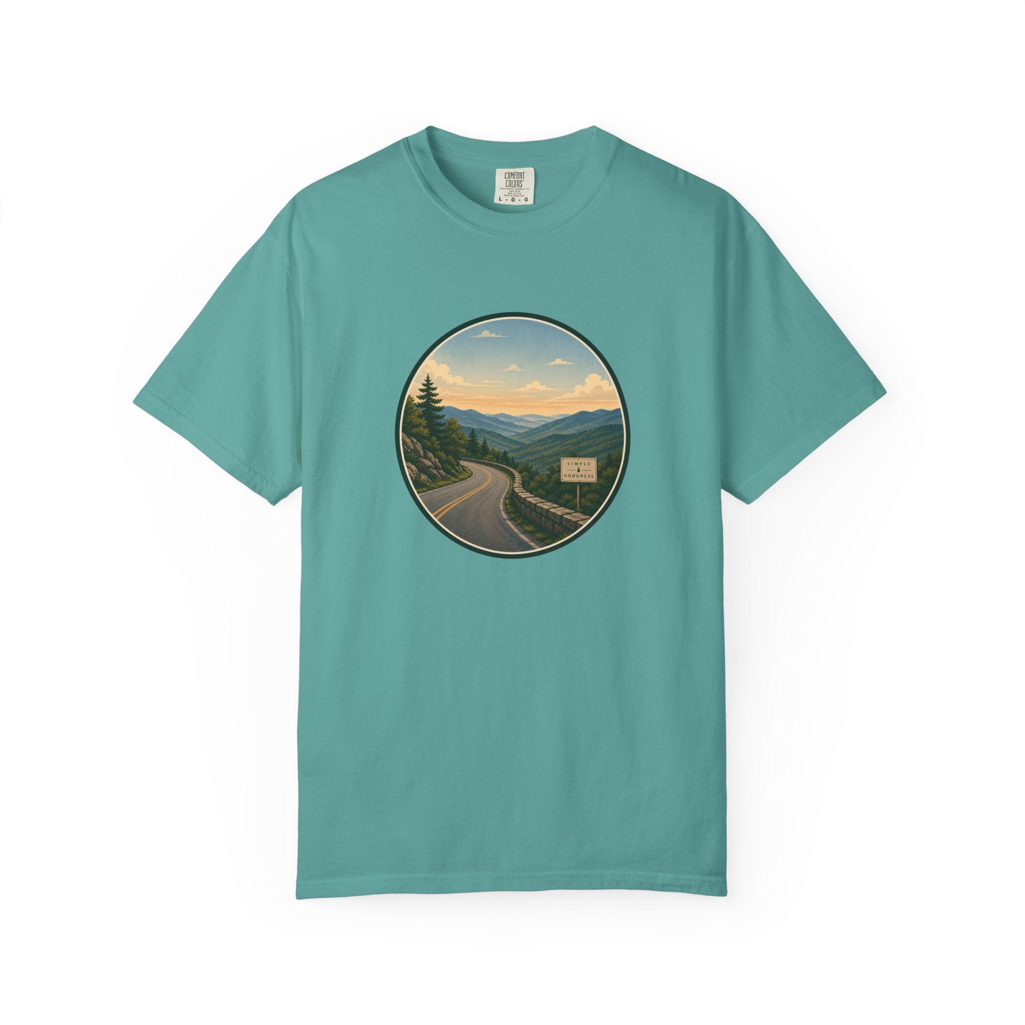 Road Through the Mountains T-Shirt — Scenic Sunset Drive Graphic Tee