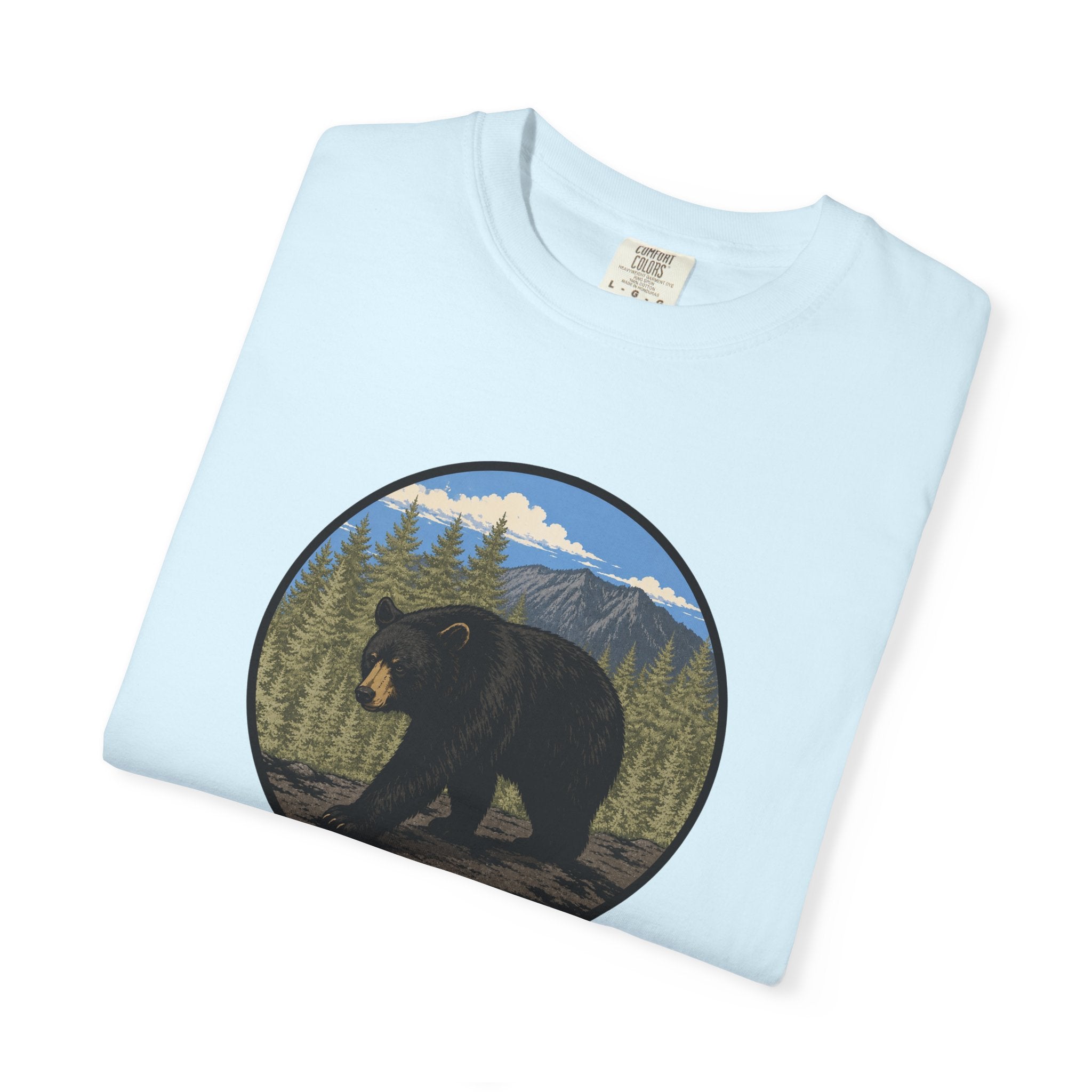 Black Bear Wilderness Badge Unisex Garment-Dyed T-Shirt