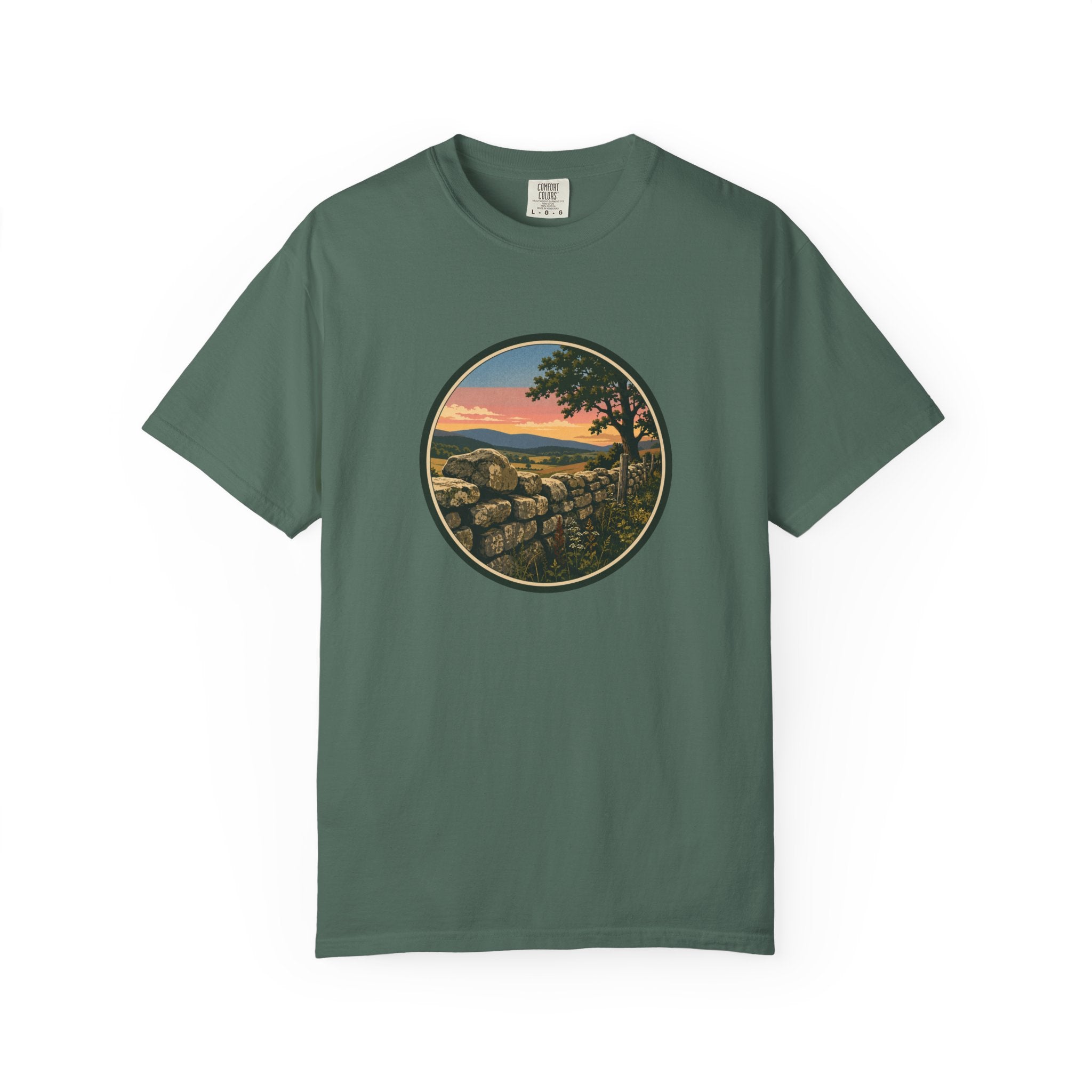 Sunset Stone Wall Circle T-Shirt
