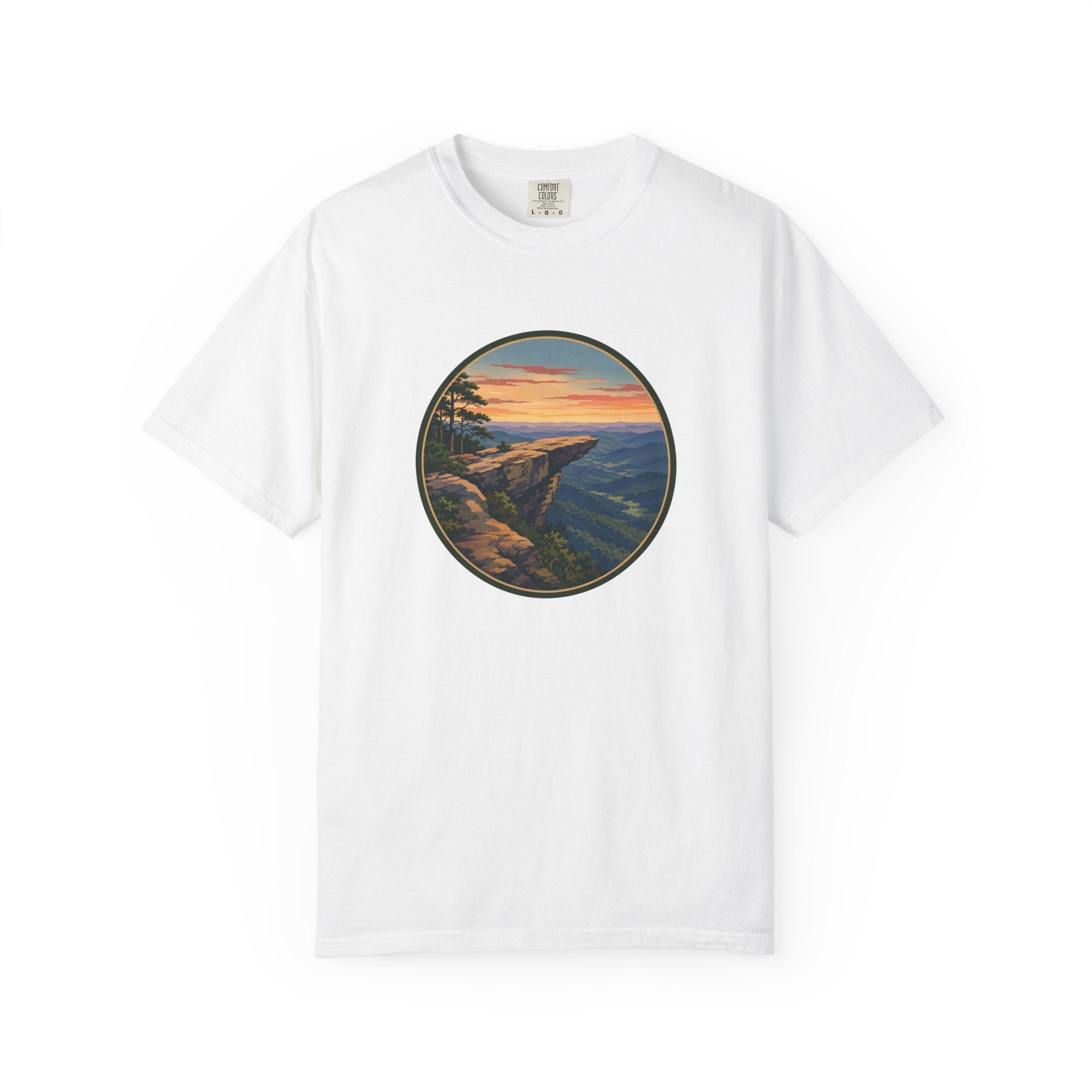Nature Sunset Cliff T-Shirt - Blue Ridge Mountains Tee