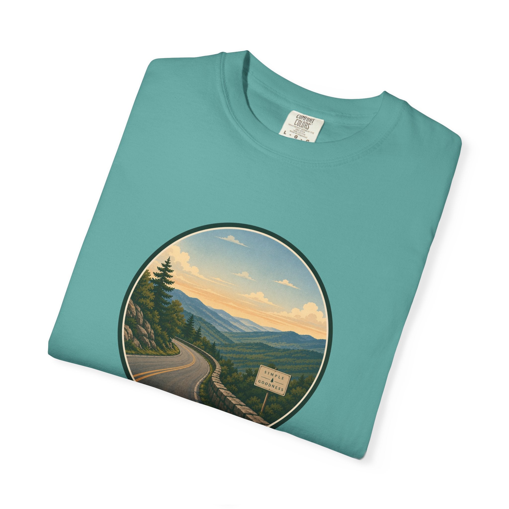 Road Through the Mountains T-Shirt — Scenic Sunset Drive Graphic Tee