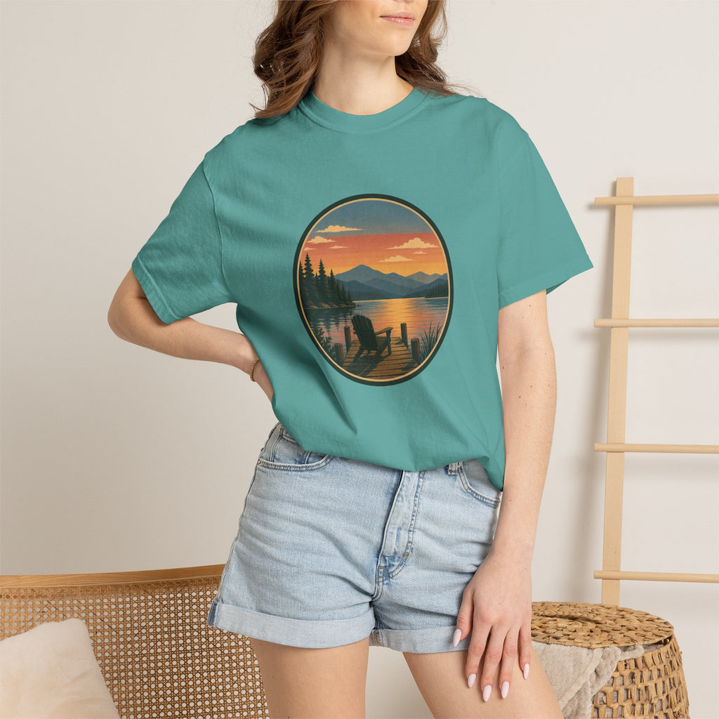Sunset Lake Scenic T-Shirt – Mountain Dock Landscape Tee