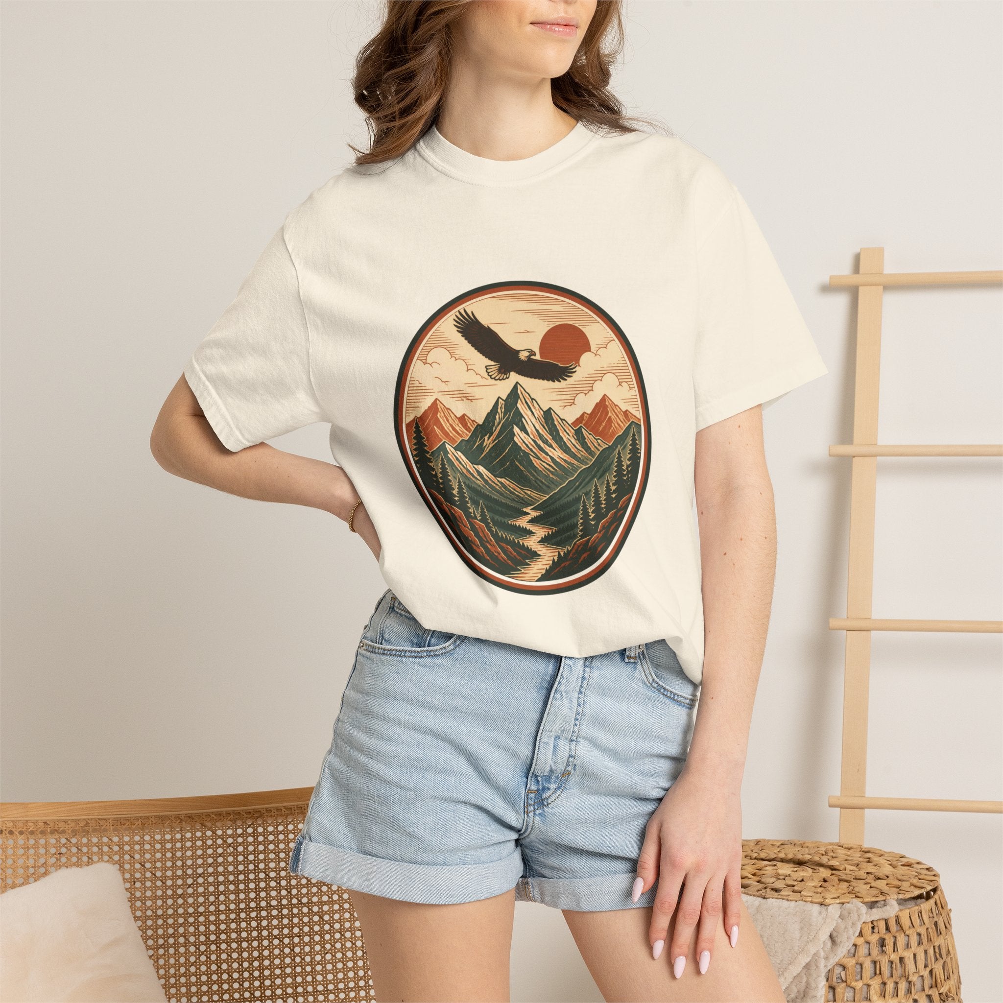 Vintage Mountain Eagle T-Shirt — Retro Outdoor Nature Graphic Tee