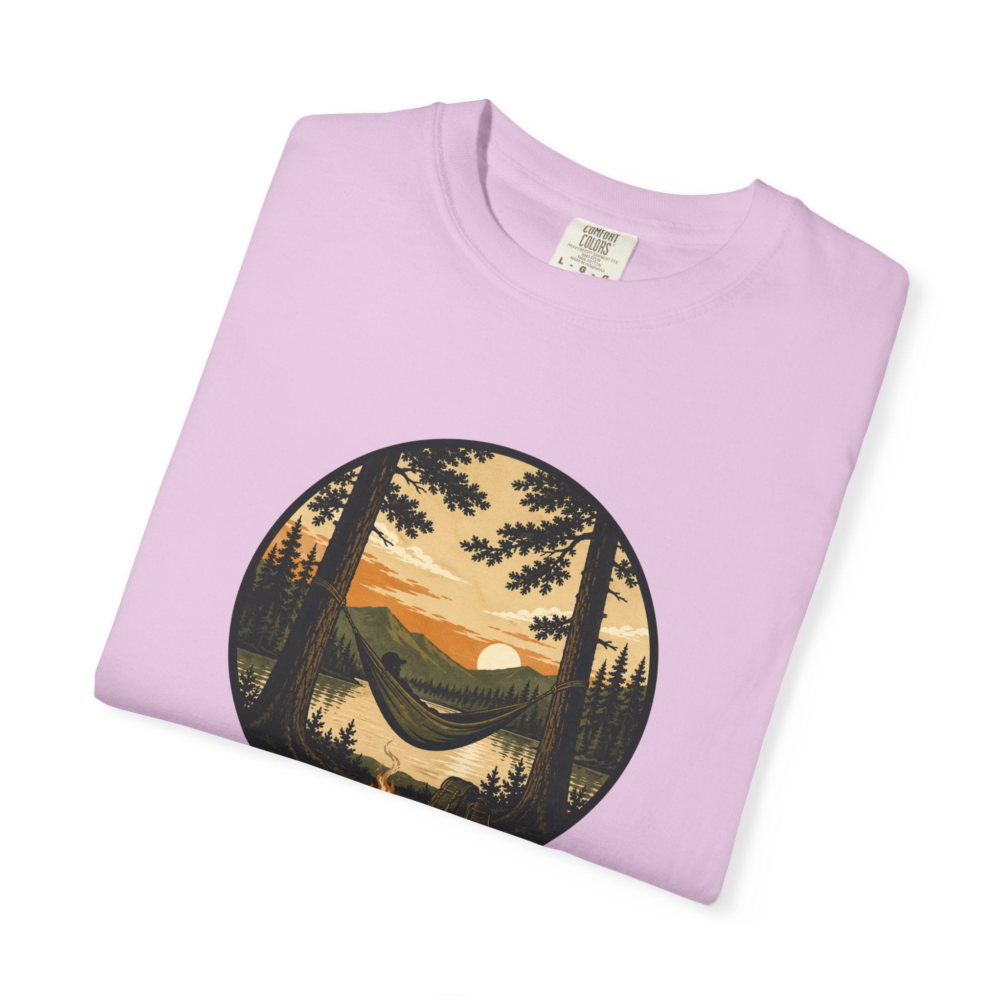 Vintage Mountain Lake T-Shirt — Sunset Forest Camper Tee