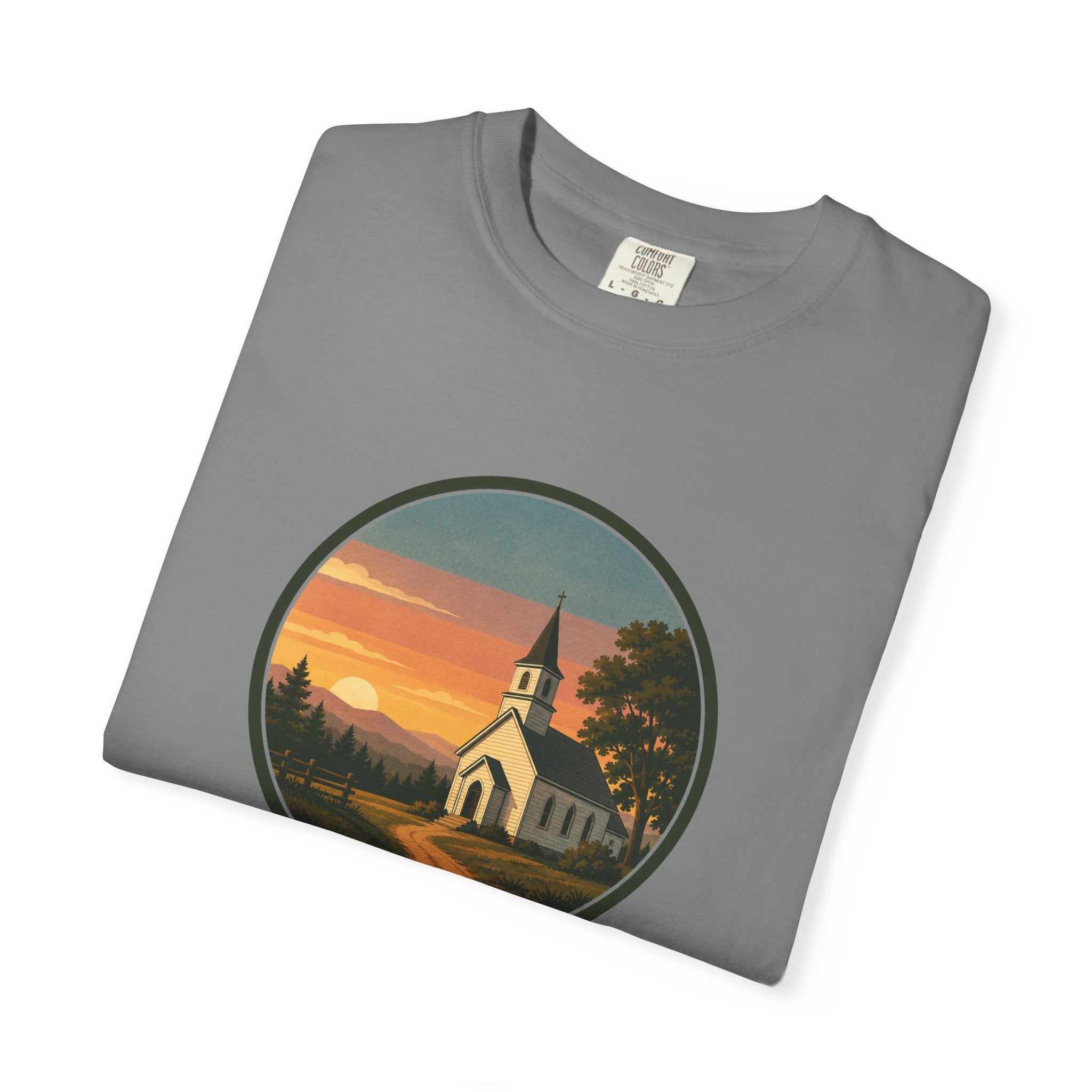 Vintage Church Sunset T-Shirt