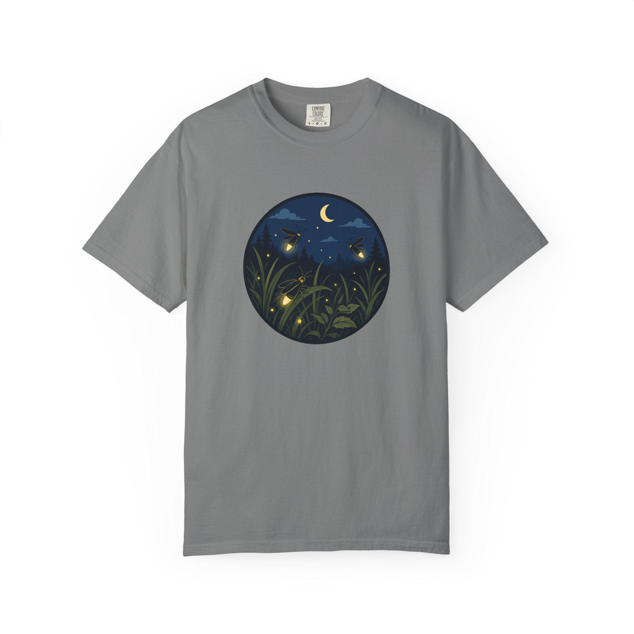 Firefly Night T-Shirt — Moonlit Meadow Graphic Tee