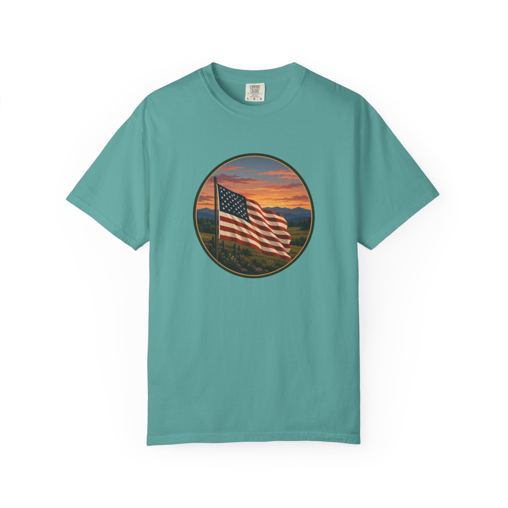 American Flag Sunset T-Shirt