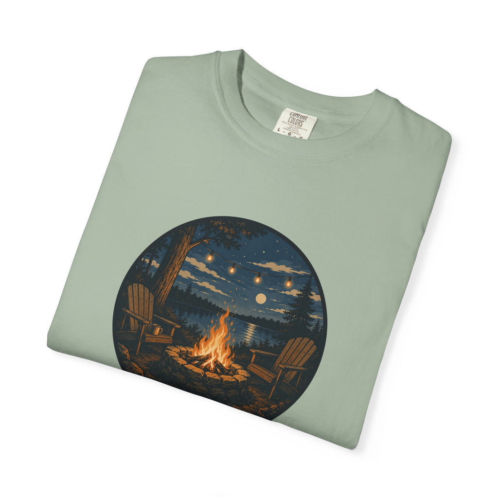 Campfire Night T-Shirt — Cozy Lakeside Bonfire Design