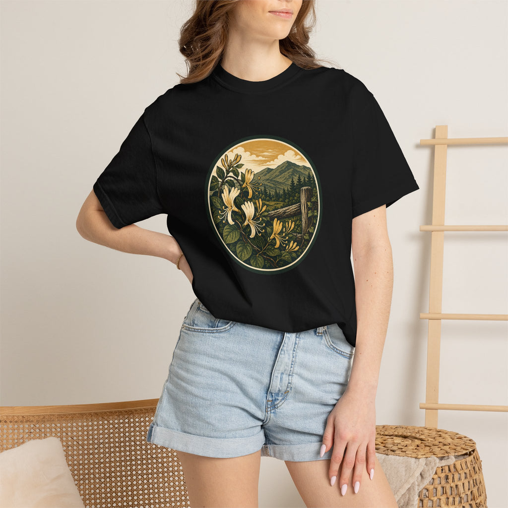 Nature Circle Graphic Tee — Mountain Honeysuckle Scenic T-Shirt