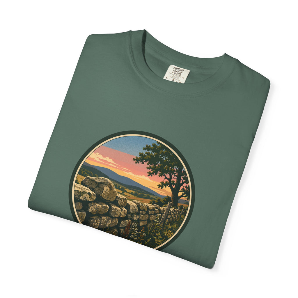 Sunset Stone Wall Circle T-Shirt