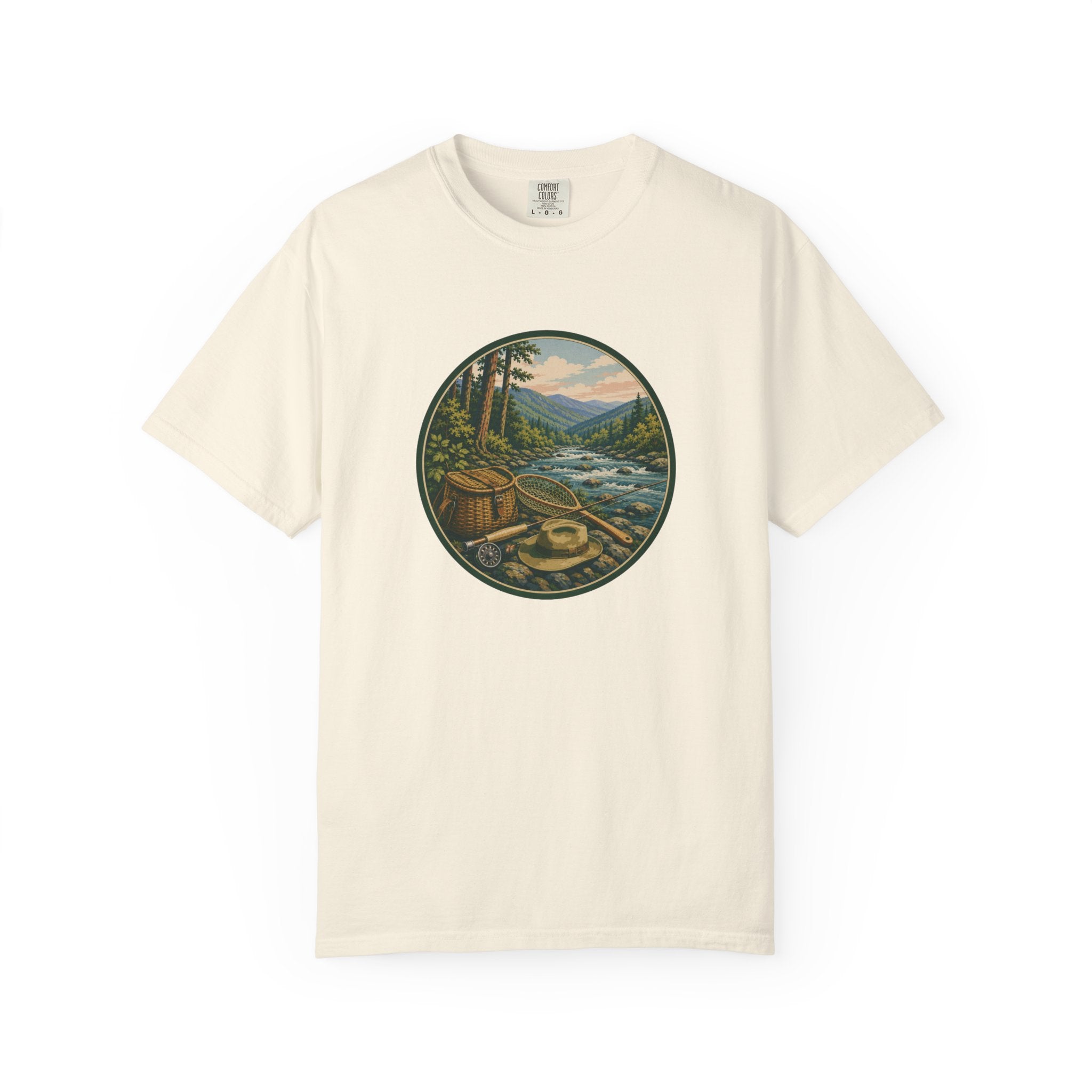 Outdoor River Fly Fishing T-Shirt — Vintage Fly Fishing Design